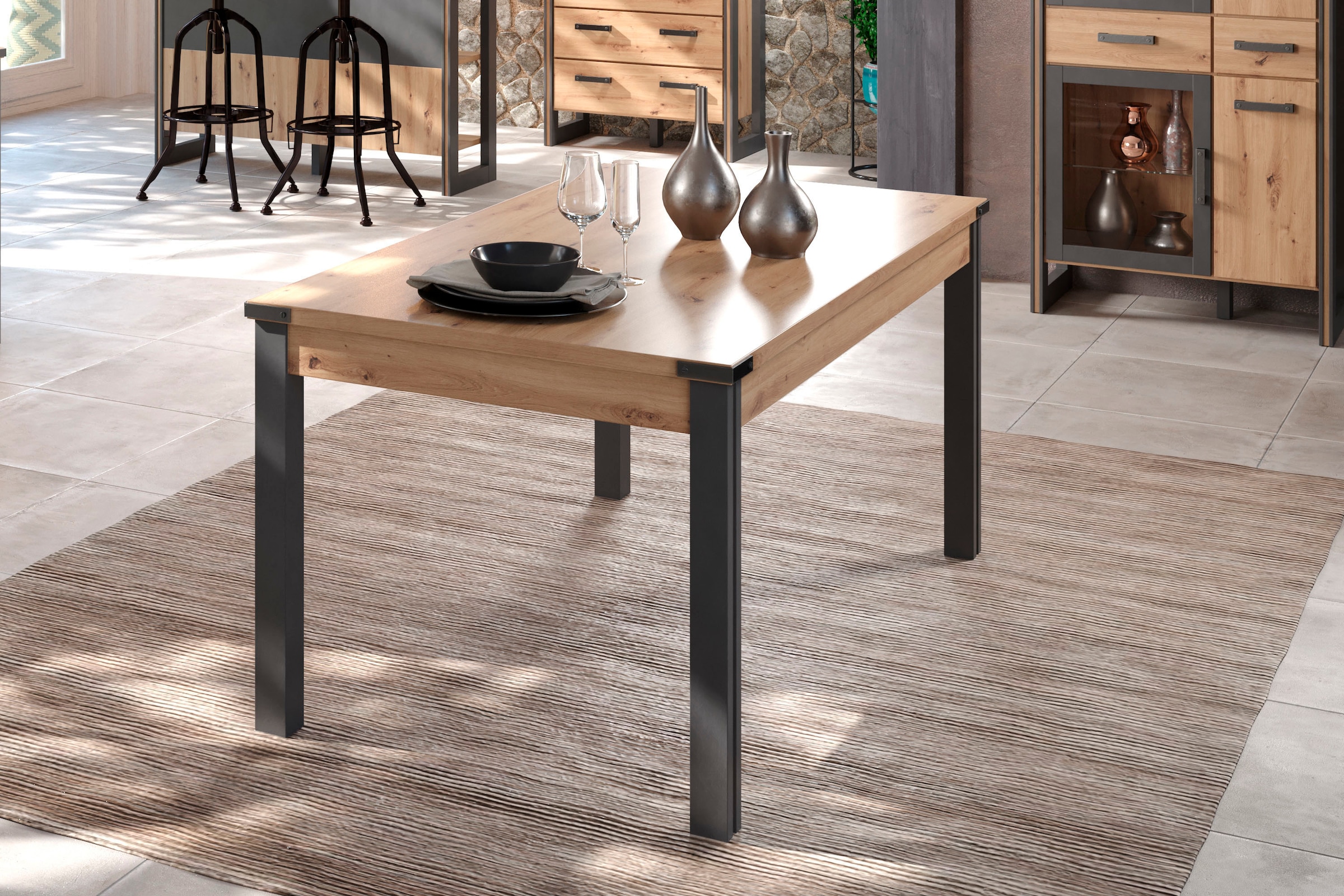 Home affaire Esstisch »Mia« 1 Stk. tlg. Esszimmertisch, rechteckige Form - (B/T/H) 160/90/77 cm