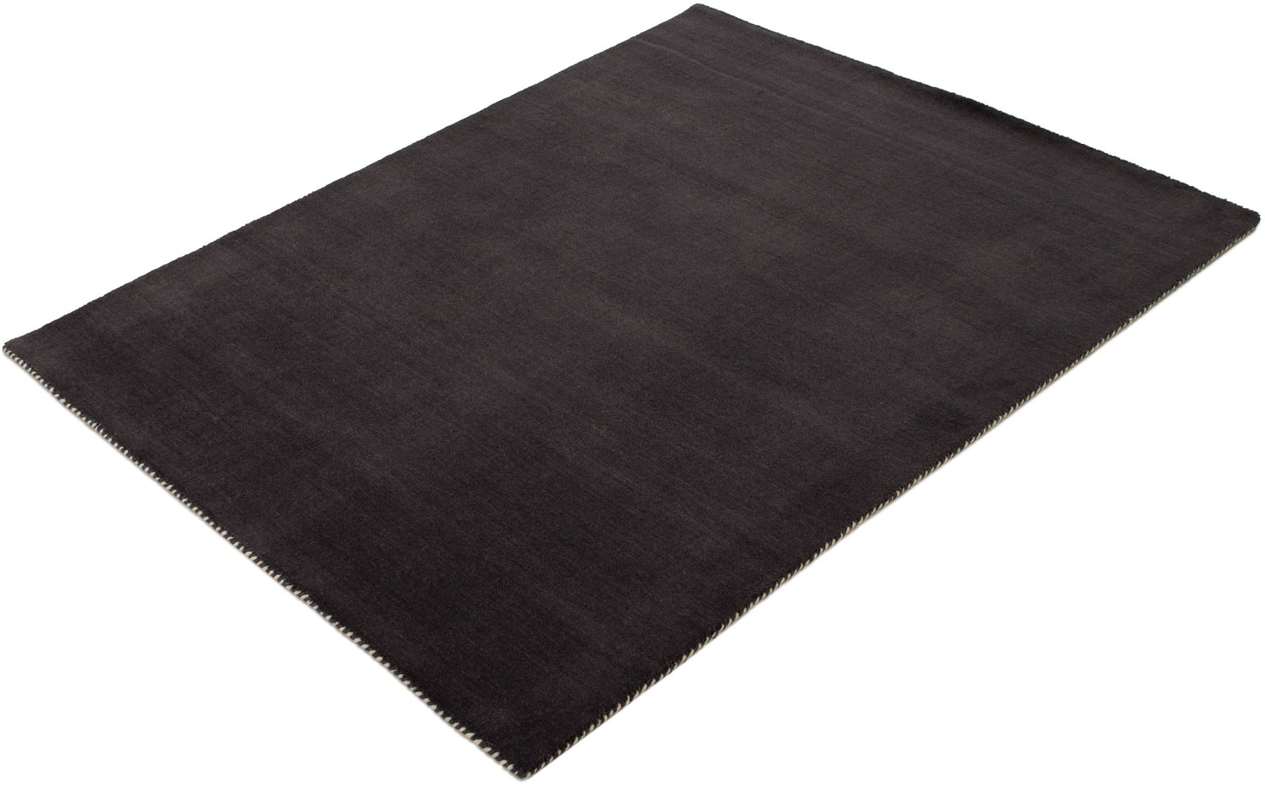 Thumbnail - carpetfine Wollteppich "Gabbeh Lola Uni", rechteckig, 14 mm Höhe, mit natürlichem Pflanzenmaterial von Hand gewebt, auch...