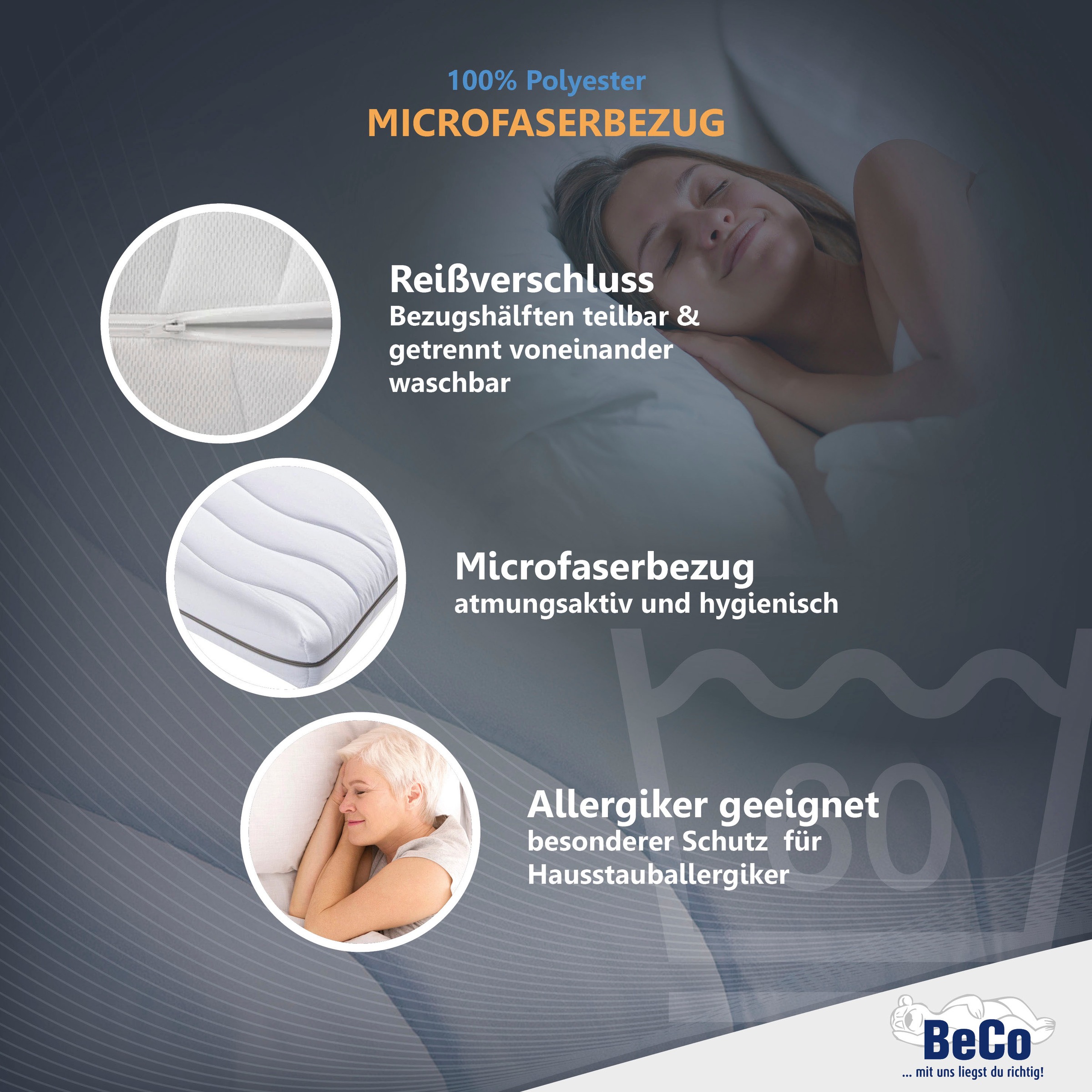 BECO Selection MF Comfort Foam Mattress White 140x200cm 3