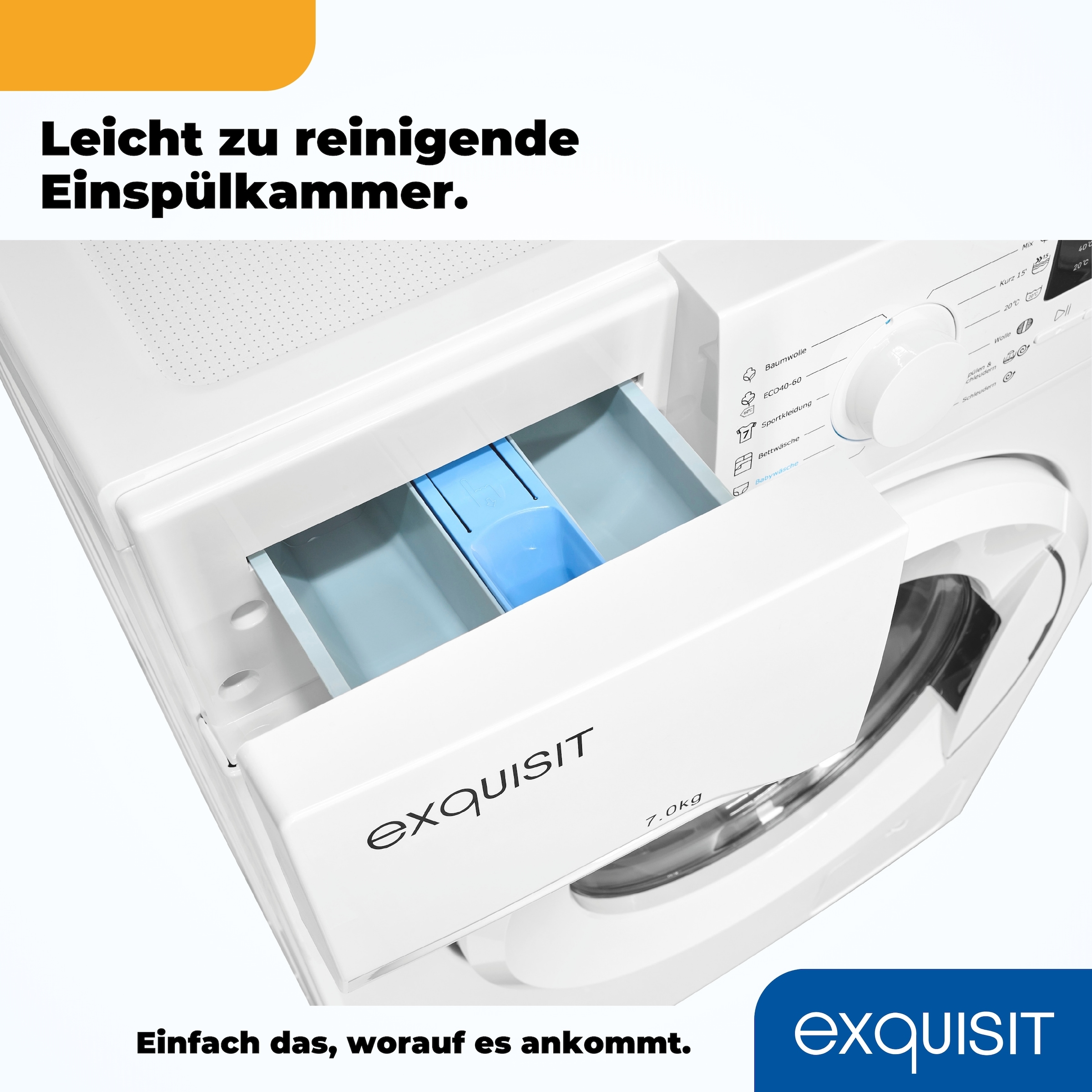 exquisit Waschmaschine »WA7014-020A«, 7 kg, 1400 U/min, Platz für 7,0 kg Wäsche