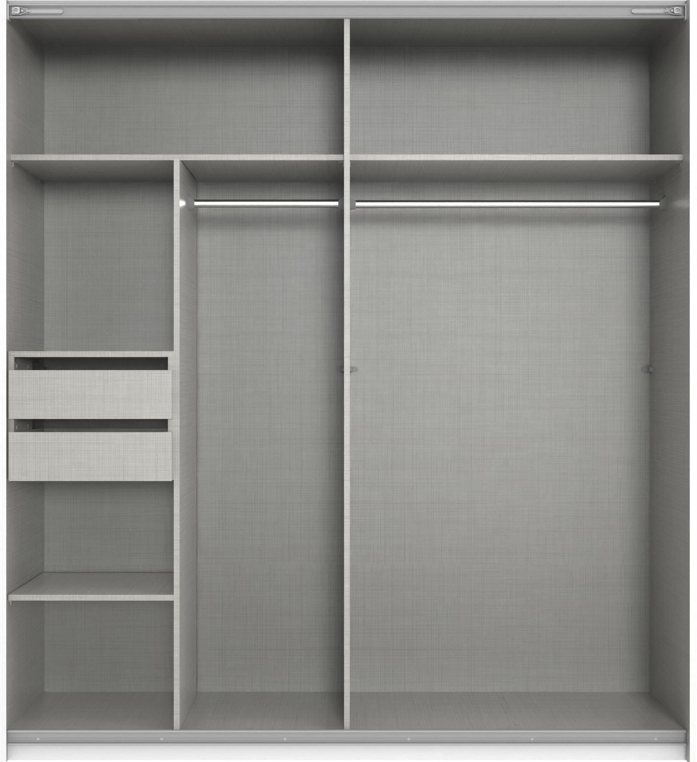 Wimex Kleiderschrank »Mugano, B/T/H 135 oder 180/65/198cm, Made in Germany«, (wähle Deine Ausstattung: Basic oder Premium!), 2 Schwebetüren mit oder ohne Spiegel, Metallgriffe