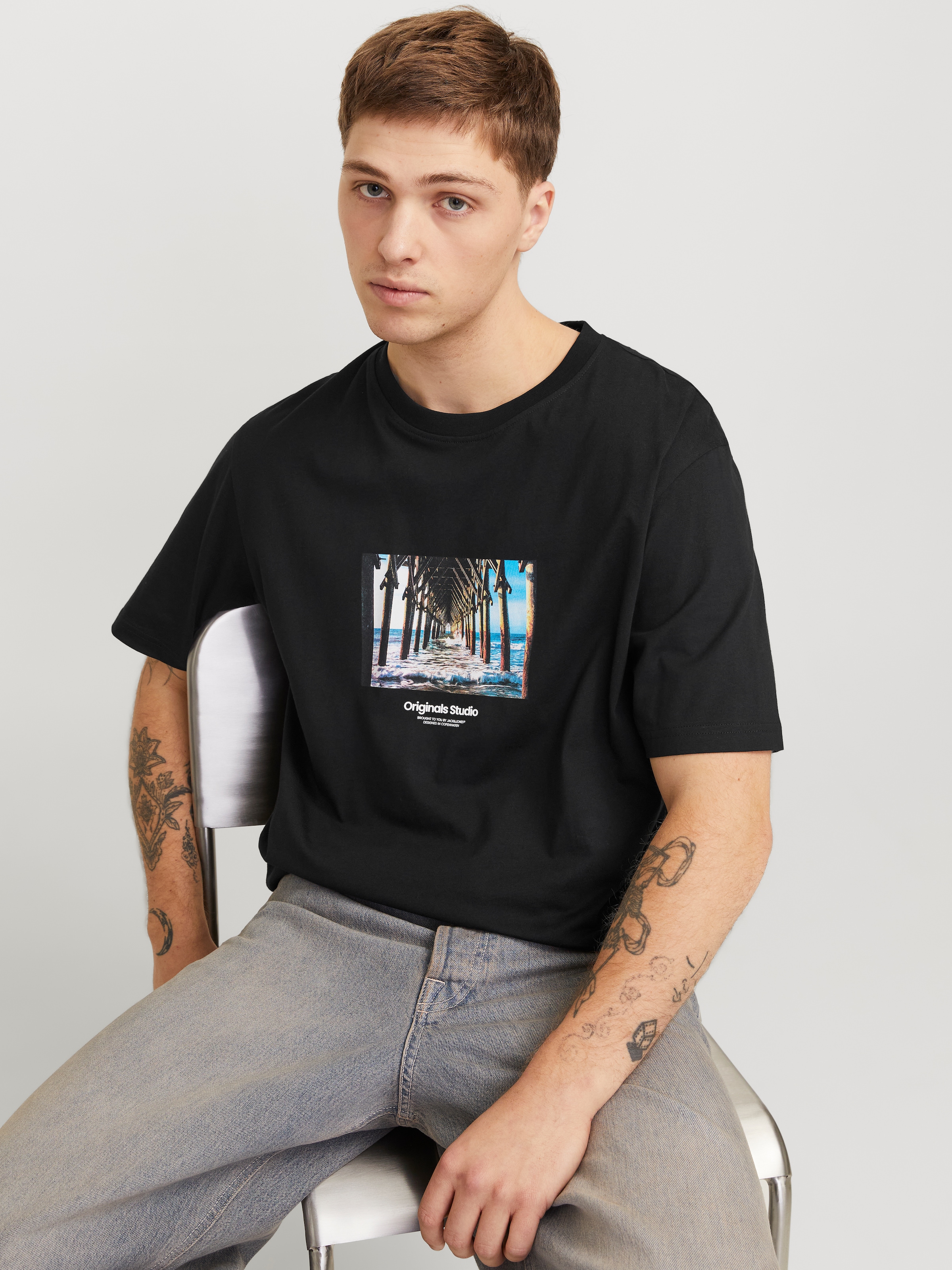 Jack & Jones Kurzarmshirt »JORVESTERBRO PICTURE TEE SS CREW NECK SN«