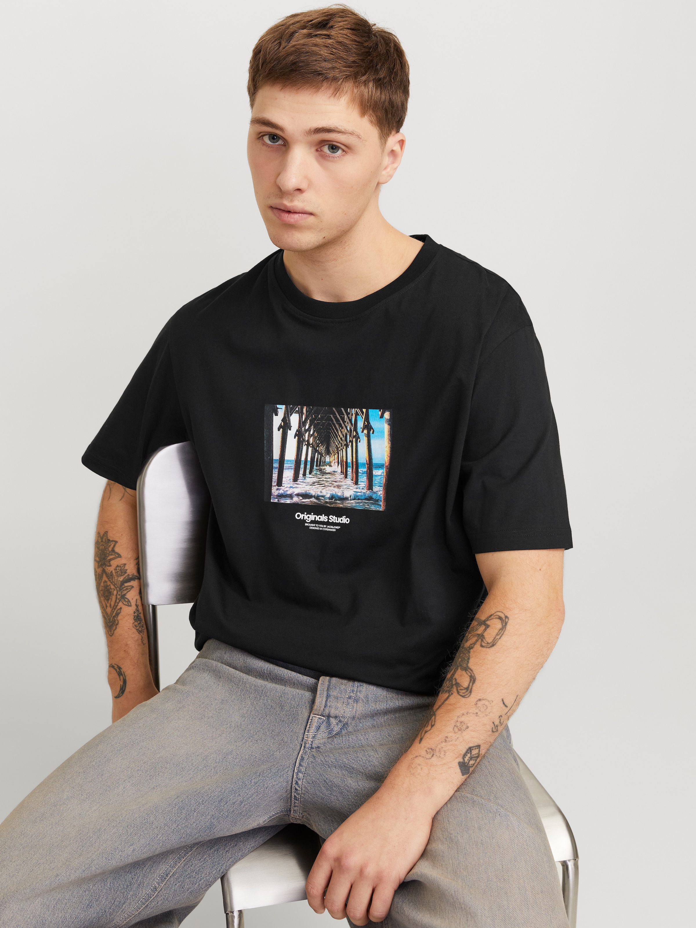 Jack & Jones Kurzarmshirt "JORVESTERBRO PICTURE TEE SS CREW NECK SN" günstig online kaufen