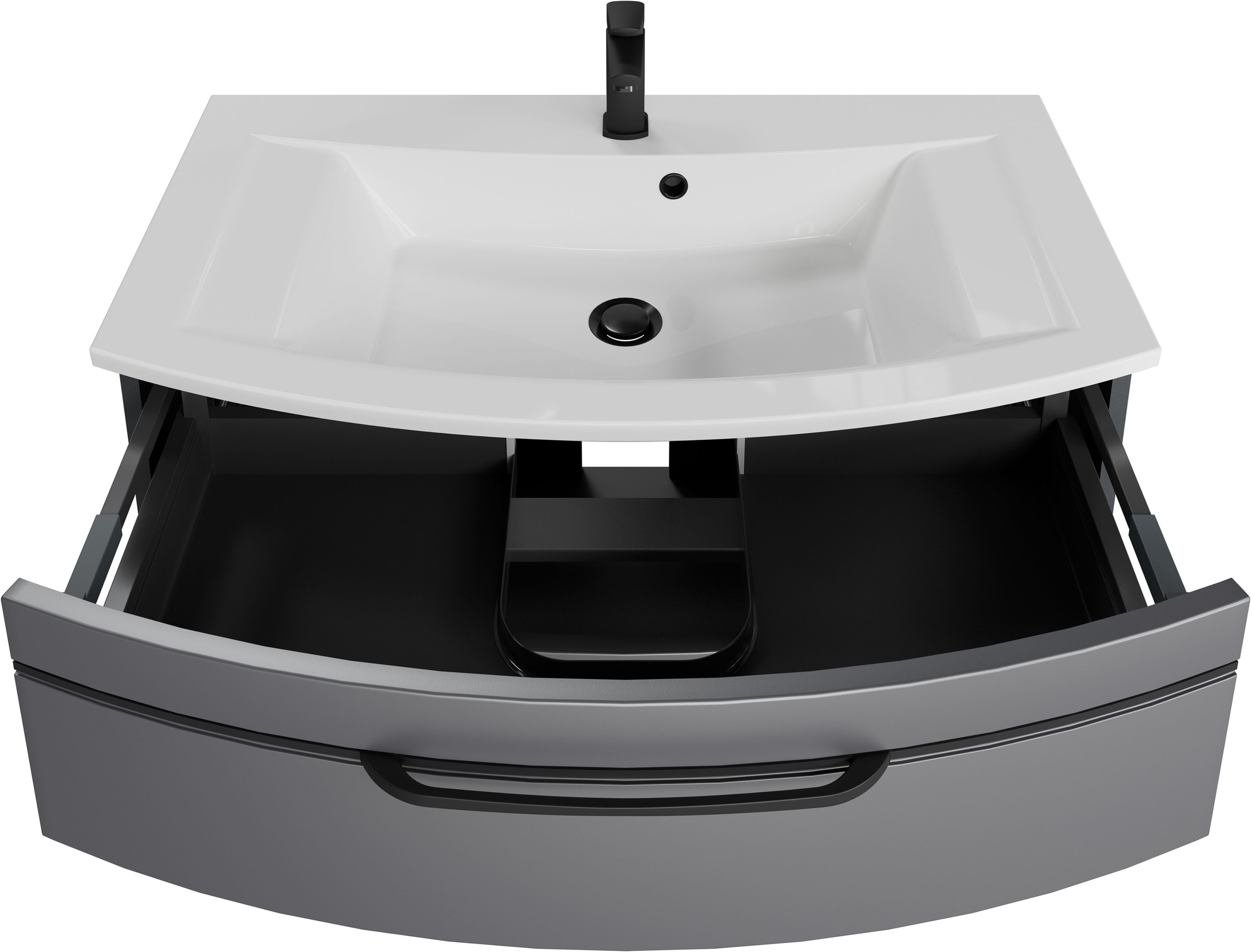 Thumbnail - Saphir Waschtisch "Serie 7045 Mineralmarmor-Waschtisch und Unterschrank, 91 cm breit" Waschplatz mit 2 Schubladen, Badmö...