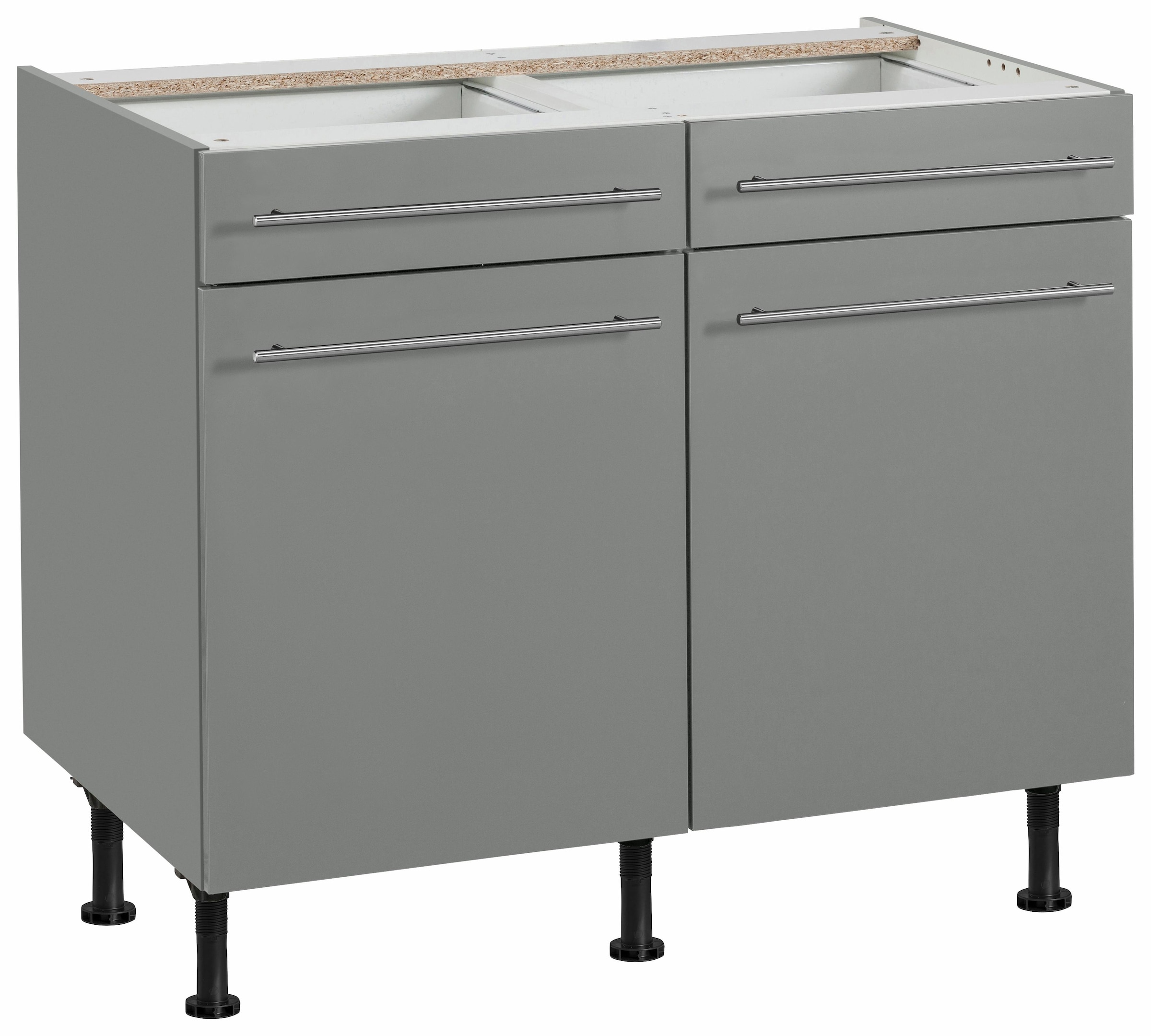 OPTIFIT Unterschrank "Bern", 100 cm breit, mit 2 Türen, 2 Schubkästen, höhenverstellbare Füße