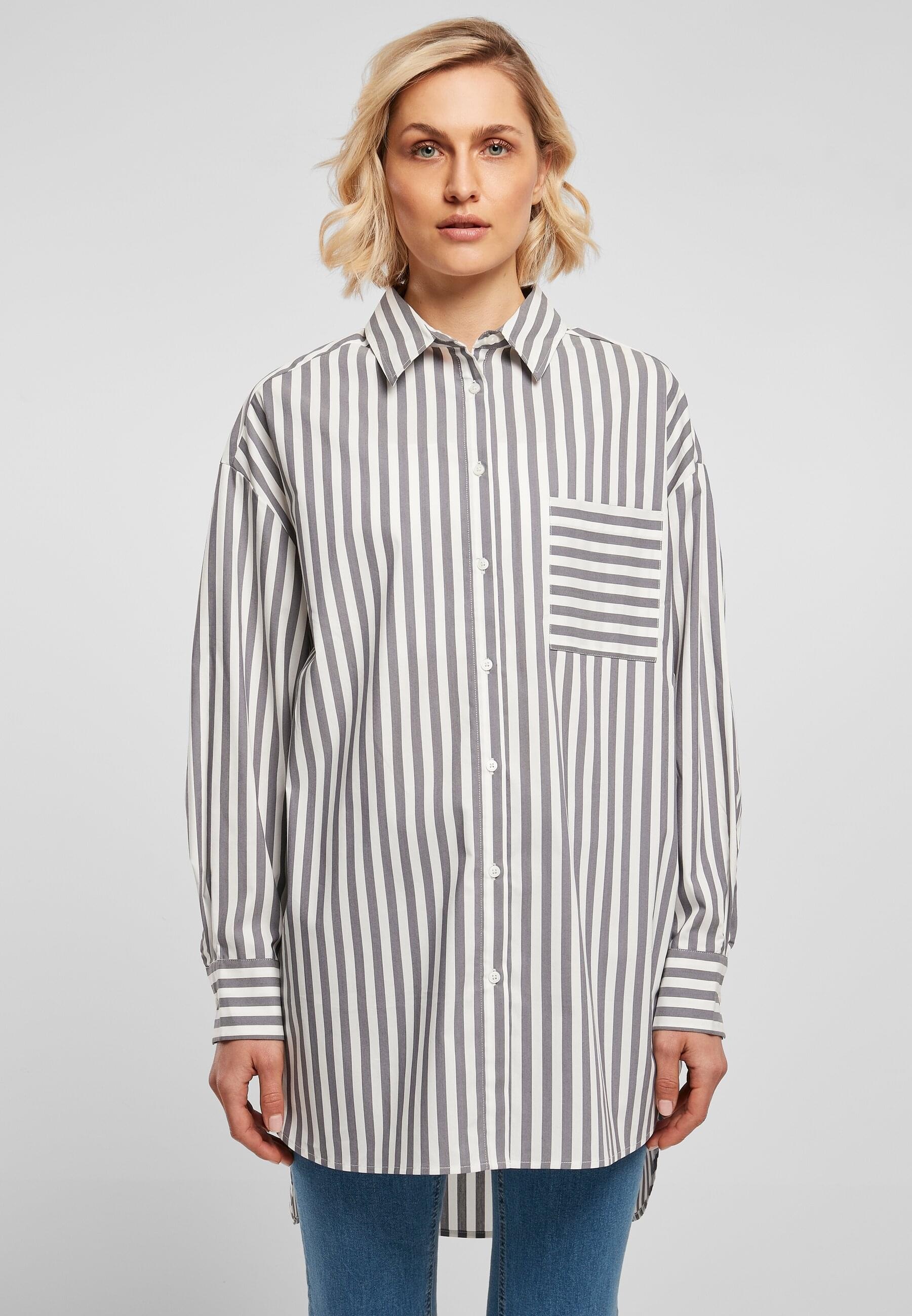 URBAN CLASSICS Klassische Bluse »Urban Classics Damen Ladies Oversized Stripe Shirt«