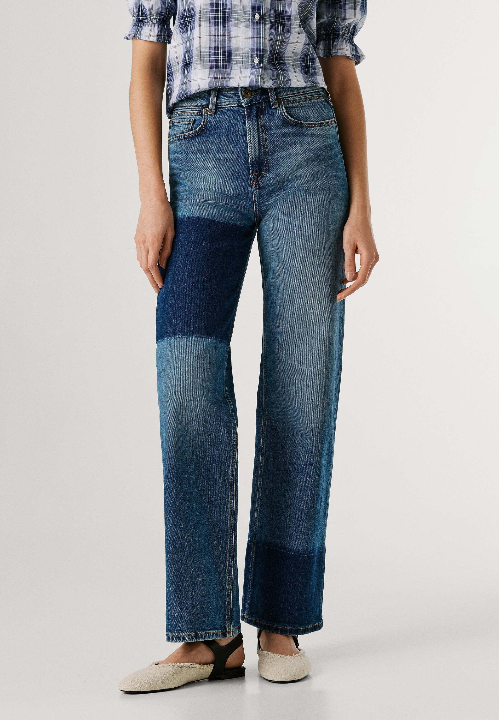 Pepe Jeans Straight-Jeans "trousers STRAIGHT JEANS UHW LEXA MID DARK"