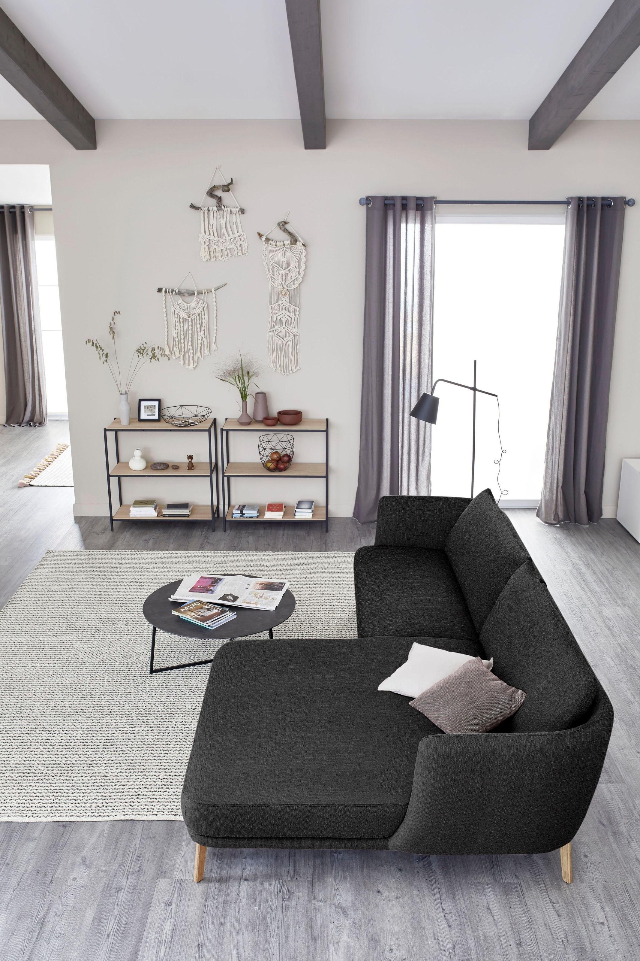 SCHÖNER WOHNEN-Kollektion Ecksofa »Pearl, elegantes Loungesofa mit tollem Sitzkomfort, L-Form«, schmale Armteile und bequeme Rückenkissen für angenehmen Sitzkomfort