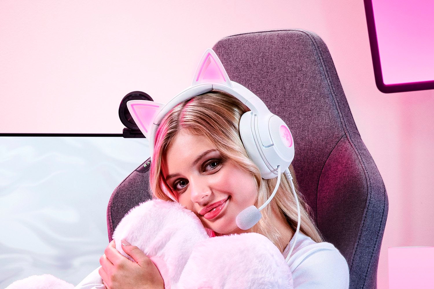 RAZER Gaming-Headset »Kraken Kitty V2«, Geräuschisolierung-Stummschaltung