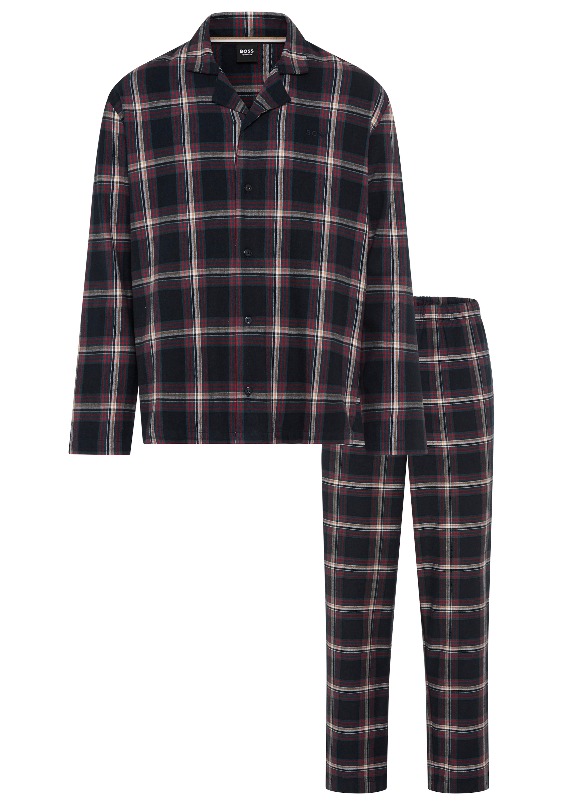 BOSS Pyjama "Holiday" Neuheit, Oberteil mit Knöpfen, Hose mit elastischem B günstig online kaufen
