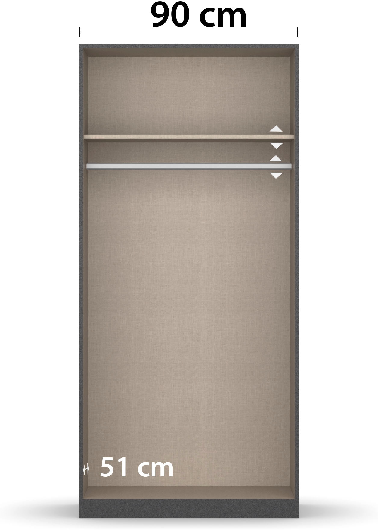 rauch Drehtürenschrank »Kleiderschrank Jugendzimmer Kinderzimmer Stauraum Topseller Holmes« Breite 91/Höhe 197/Tiefe 54cm - Industrial Style - MADE IN GERMANY