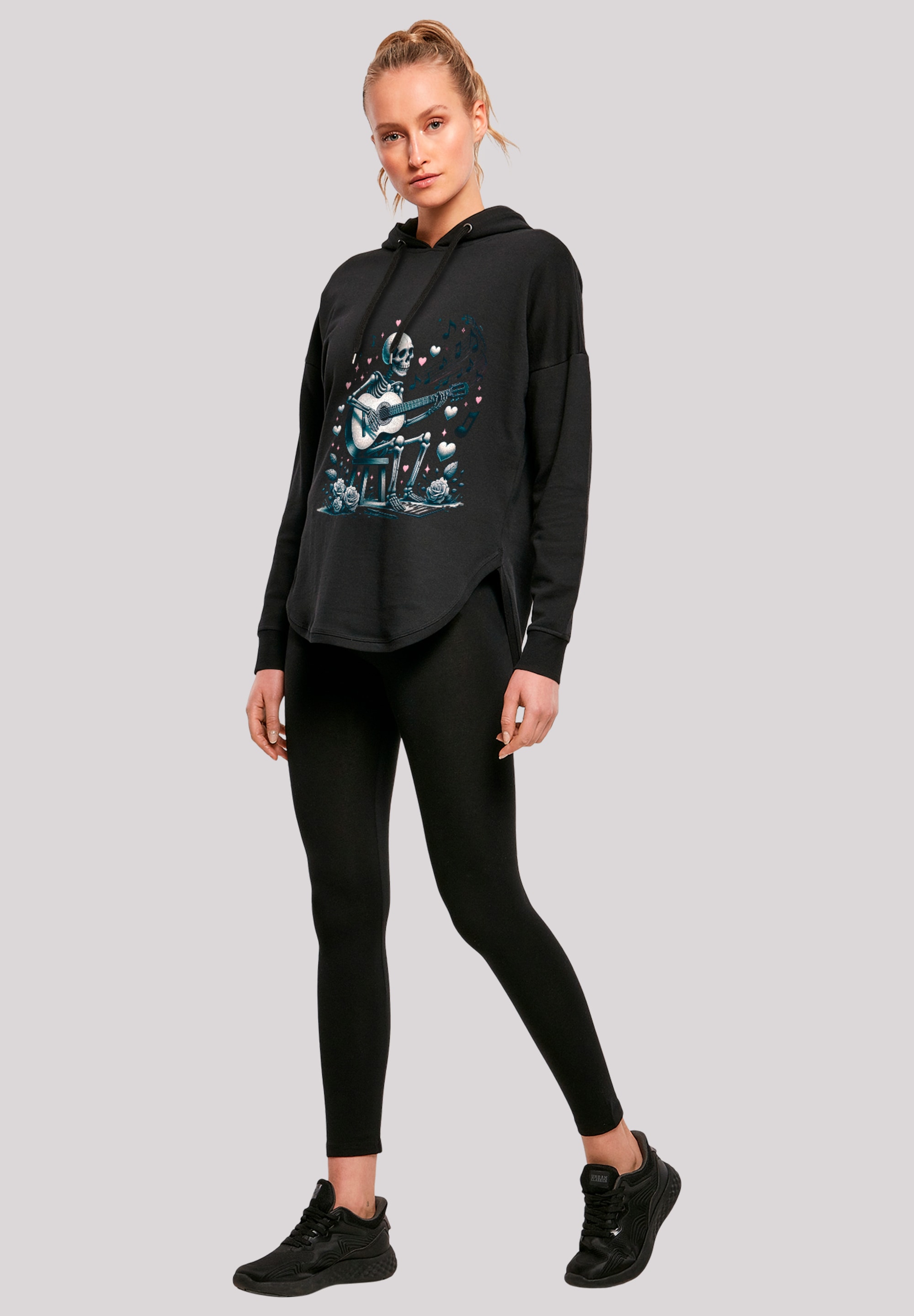 F4NT4STIC Kapuzenpullover »Skelett spielt Gitarre, Musik, Liebe«, Premium Qualität