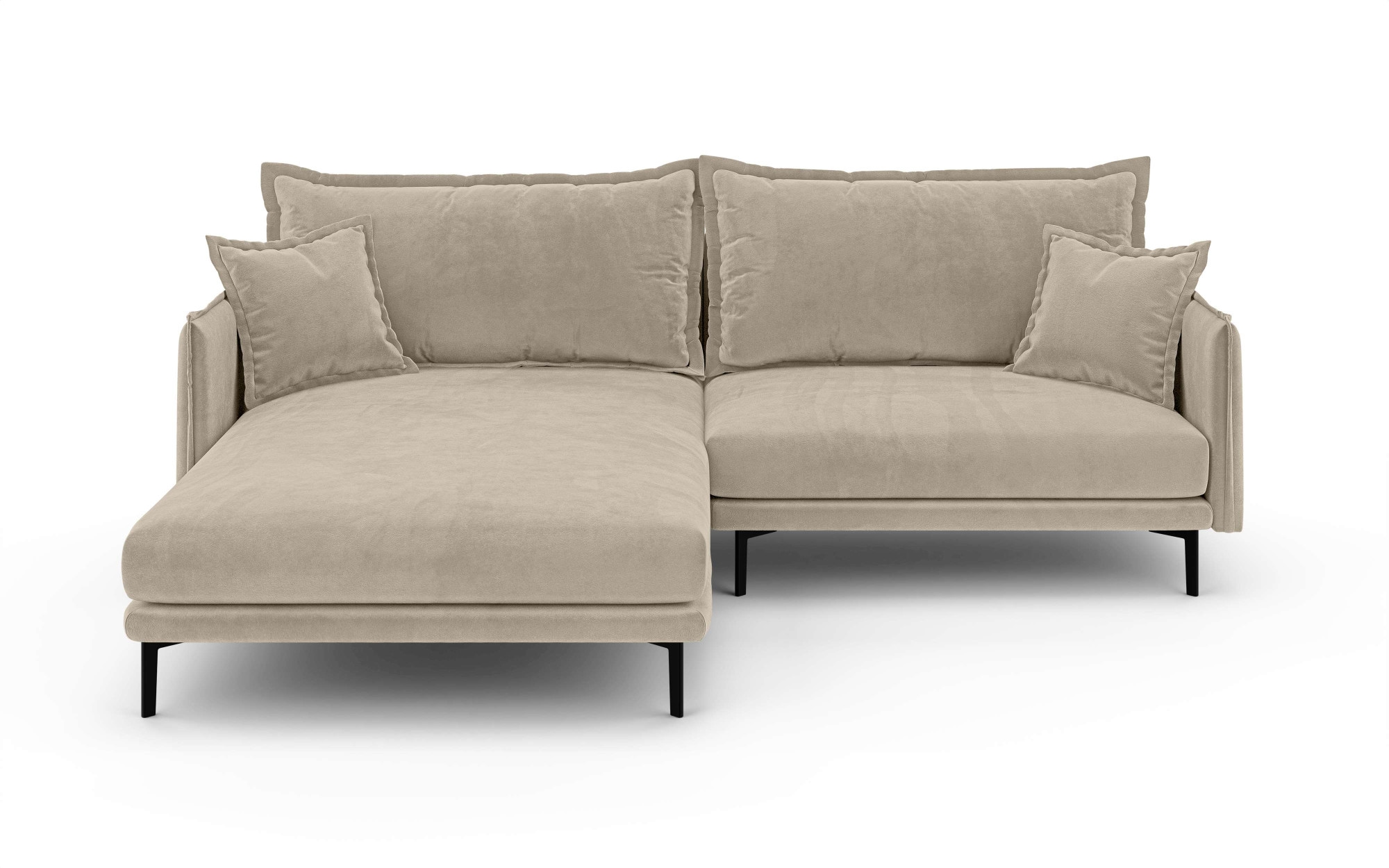 INOSIGN Ecksofa »ALEXANDRIA mit Recamiere rechts oder links bestellbar, moderne Bezüge«, L-Form mit Wellenunterfederung, Maße: B/H/T 246/86/190 cm