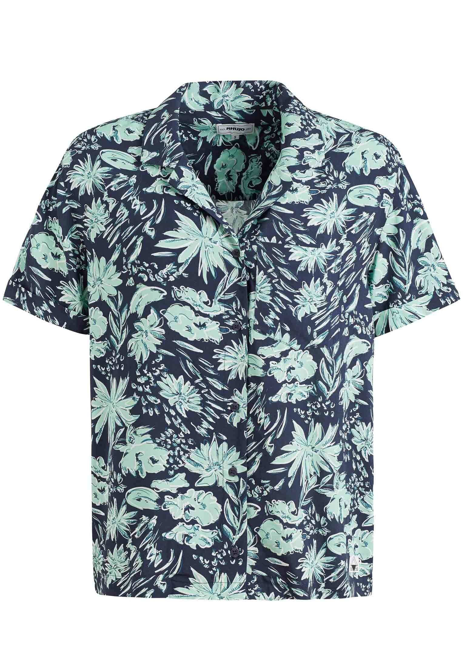 khujo Kurzarmbluse »khujo Bluse ALMERIA«, aus bedruckter Viskose im Loose Fit