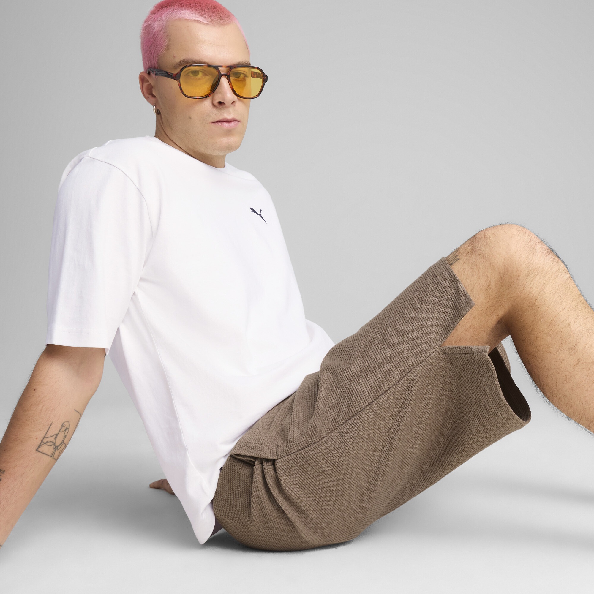 PUMA Sporthose »PREMIUM ESS Jacquard 11" Relaxed Lange Shorts Erwachsene«