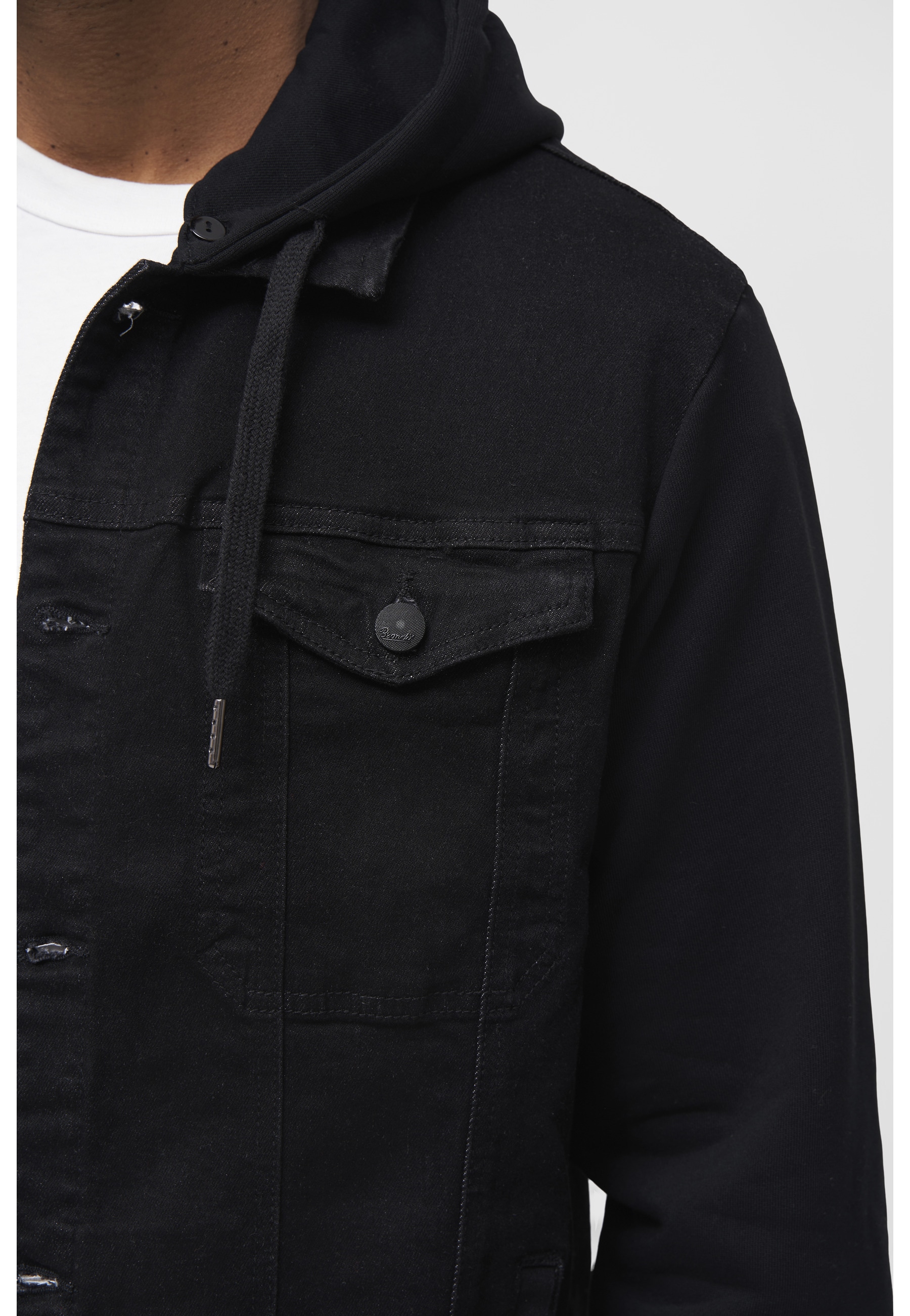 Brandit Anorak »Brandit Herren Cradock Denim Sweat Jacket« 1 Stk. tlg. mit Kapuze