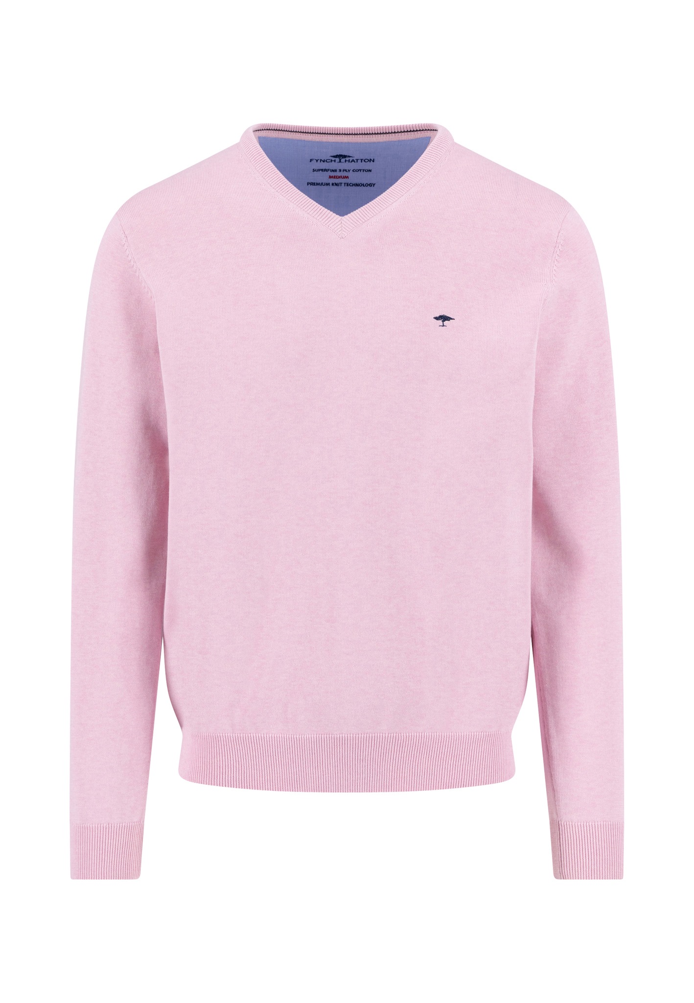 FYNCH-HATTON Strickpullover aus Baumwolle, mit V-Ausschnitt, hüftbedeckende günstig online kaufen