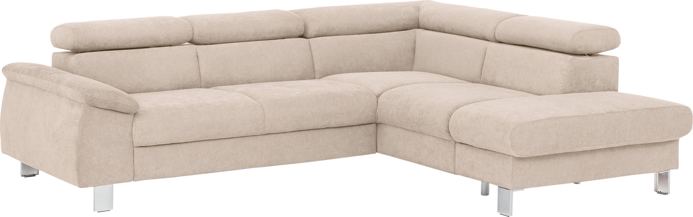 COTTA Ecksofa "Komaris L-Form, B: 249 cm" mit Kopfteilverstellung, optional Schlaffunktion, Bettkasten & Licht