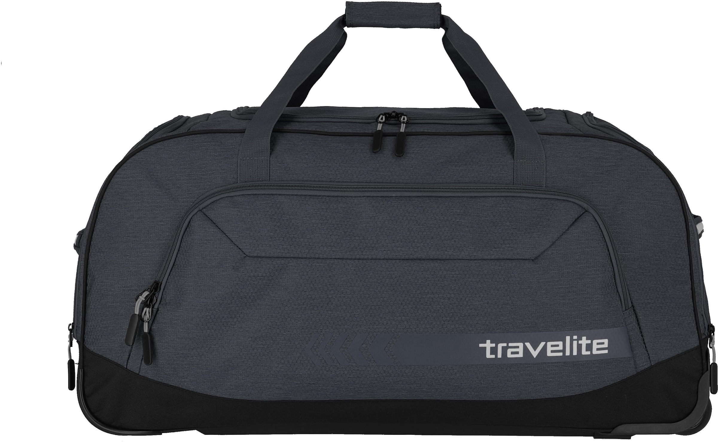 TRAVELITE Weichgepäck-Trolley "KICK OFF Reisetasche mit Rollen", grau, Polyester, unifarben, Koffer, große Reise- und Freizeittasche – ideal als