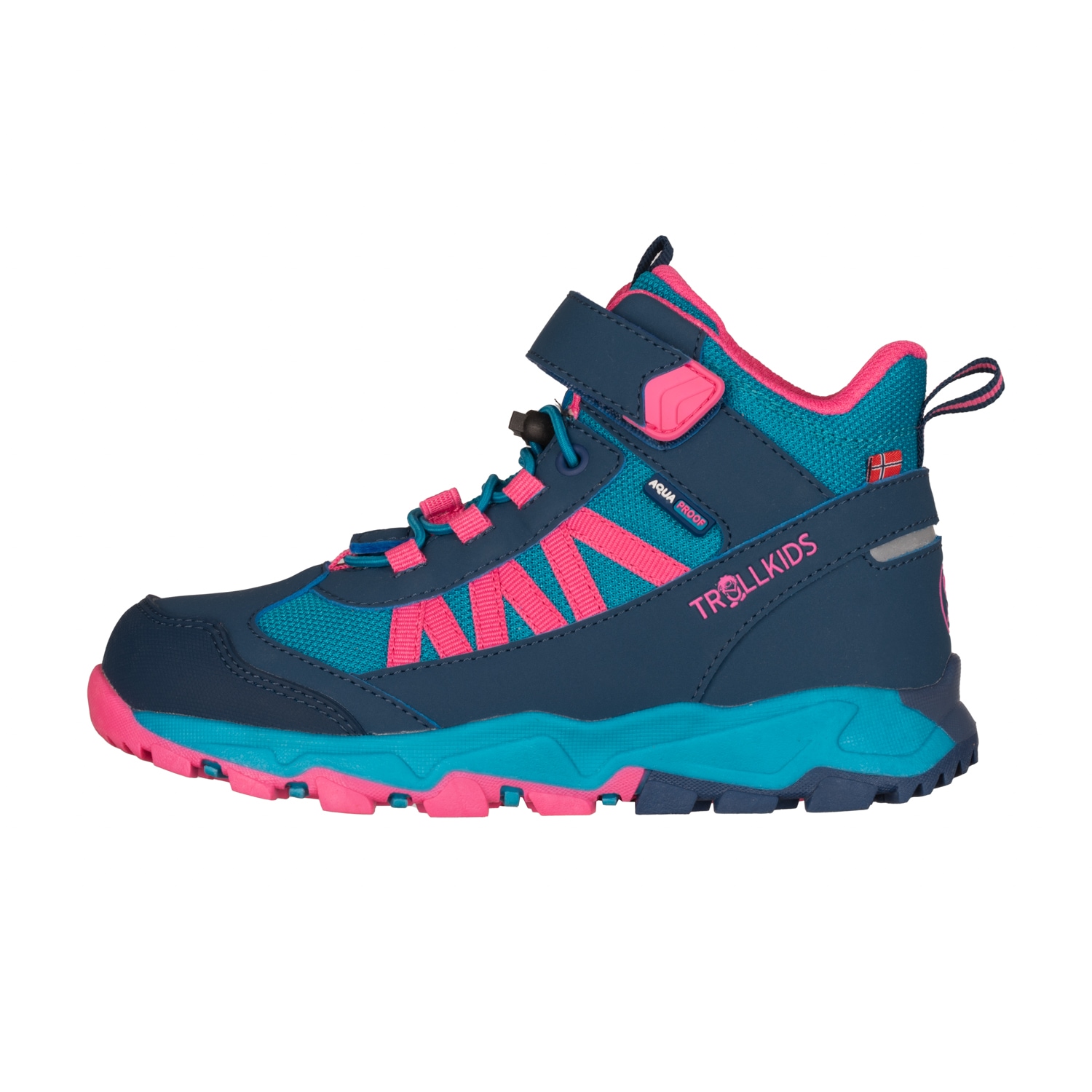 TROLLKIDS Wanderschuh »KIDS TRONFJELL HIKER MID«, wasserdicht, Klettverschluss, reflektierende Details