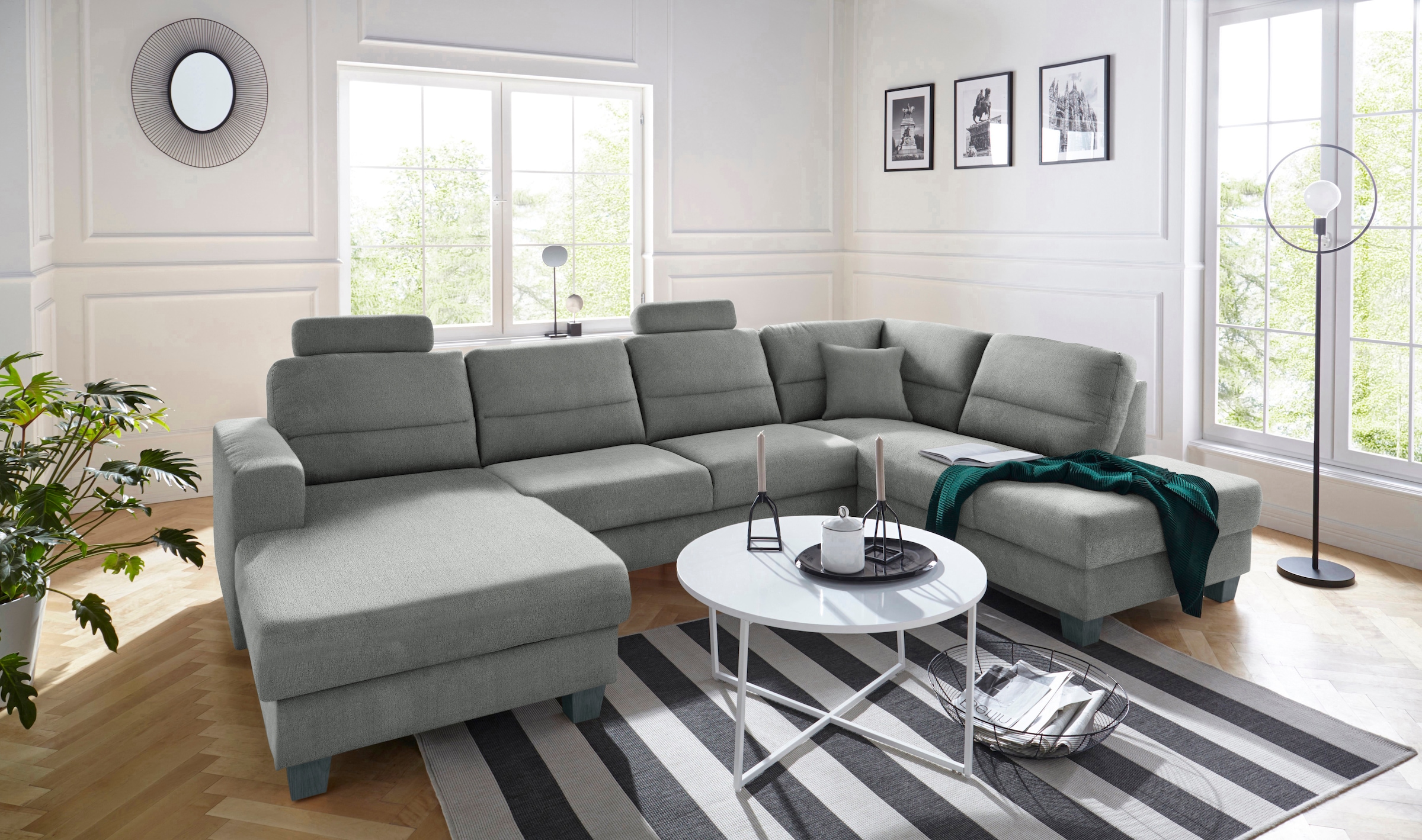 TRENDMANUFAKTUR Wohnlandschaft »Chamber, zeitlos und modern, bequem, hoher Sitzkomfort, U-Form«, wahlweise mit Schlaffunktion