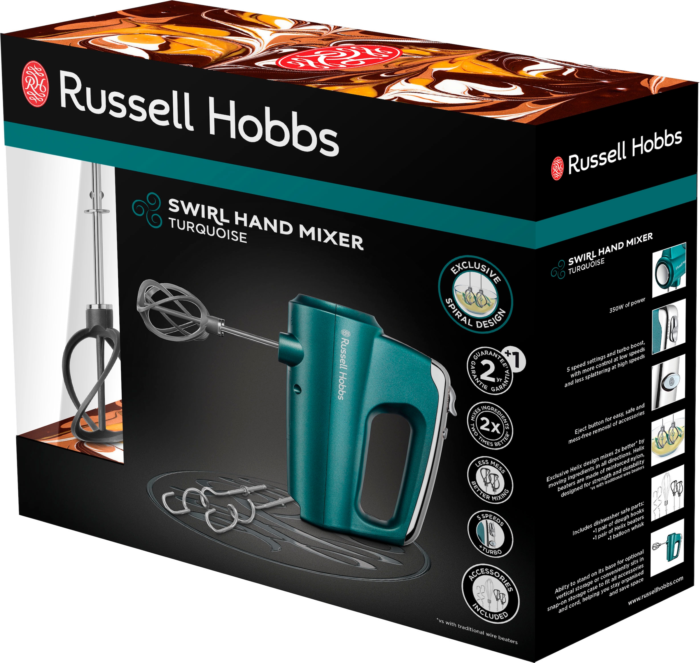 RUSSELL HOBBS Handmixer »SWIRL«, 350 W, Türkis