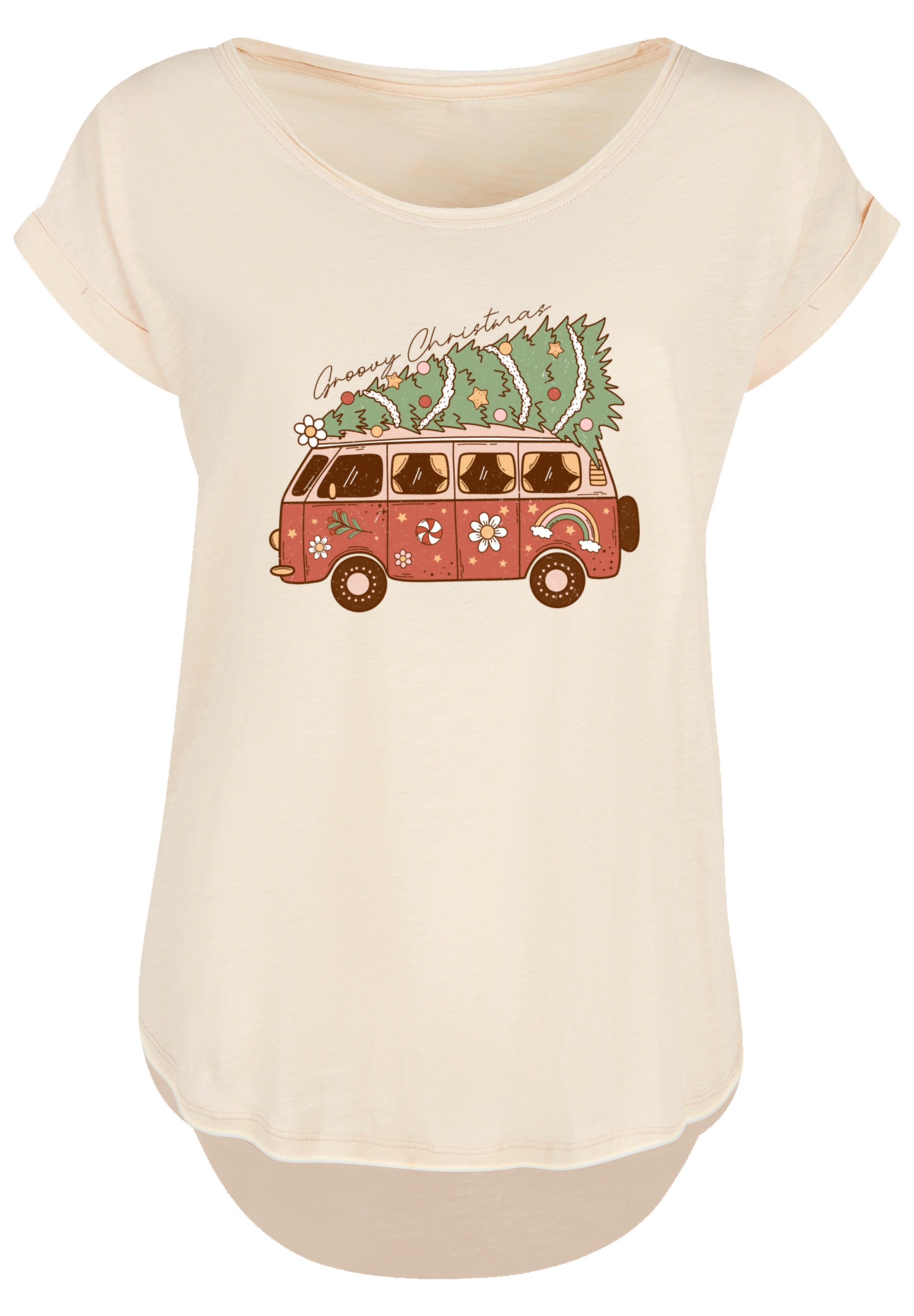 F4NT4STIC T-Shirt »Groovy Weihnachten Camper Van«, Premium Qualität, Weihnachts-Kollection