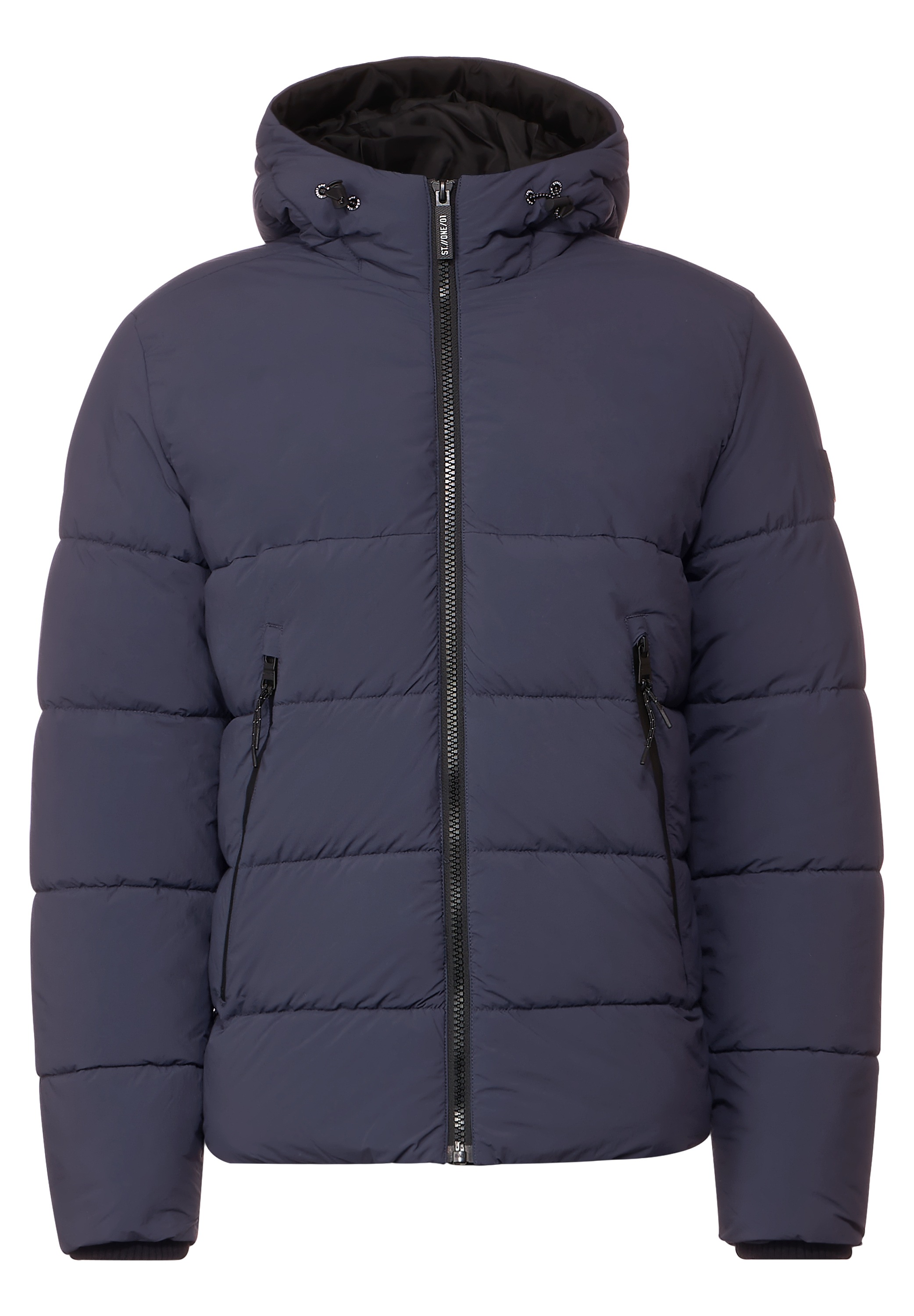 STREET ONE MEN Steppjacke, mit Kapuze, in Unifarbe