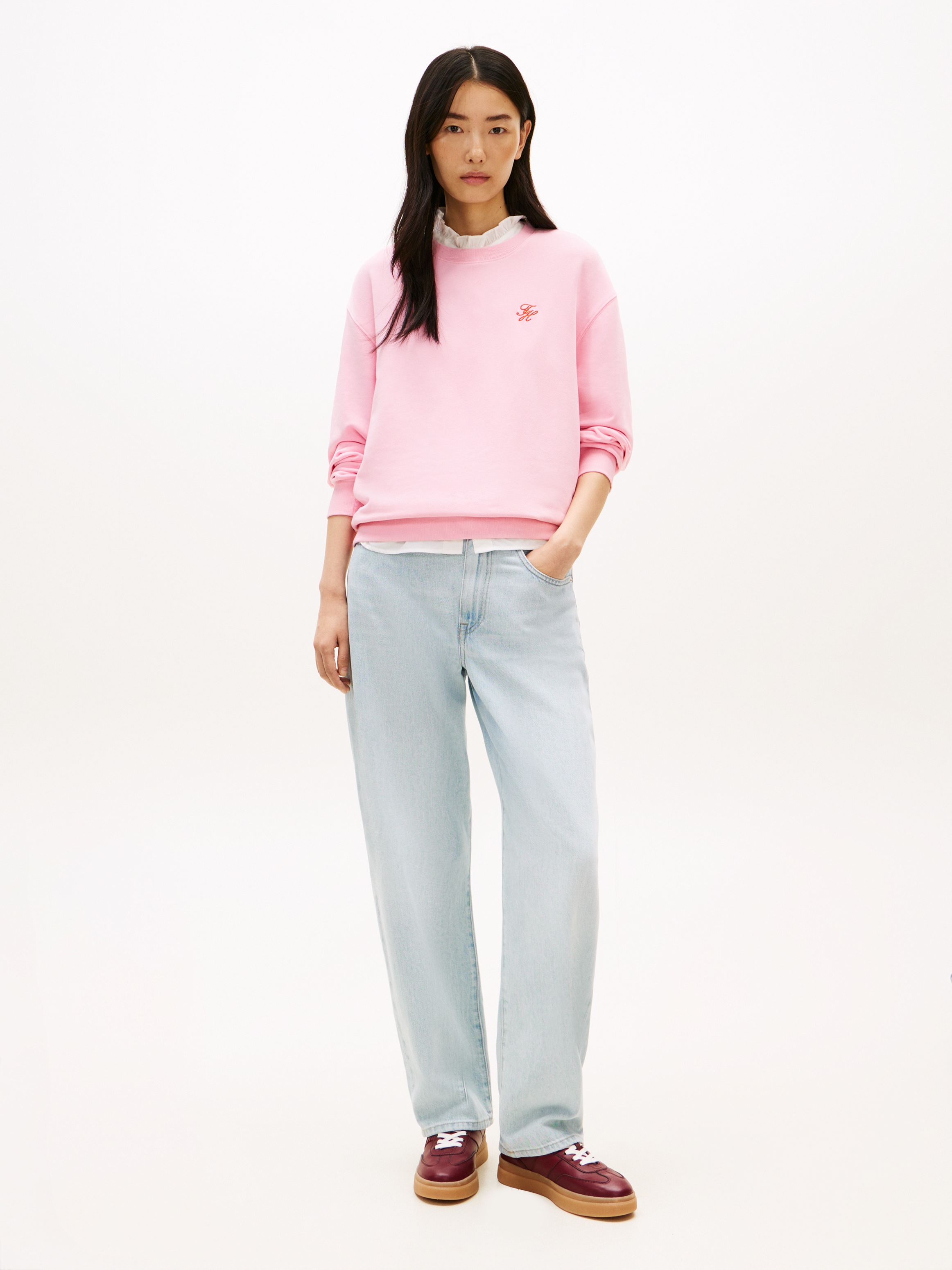 Thumbnail - Tommy Hilfiger Sweatshirt "TH SCRIPT REG SWEATSHIRT", mit kleinem Logo-Stick