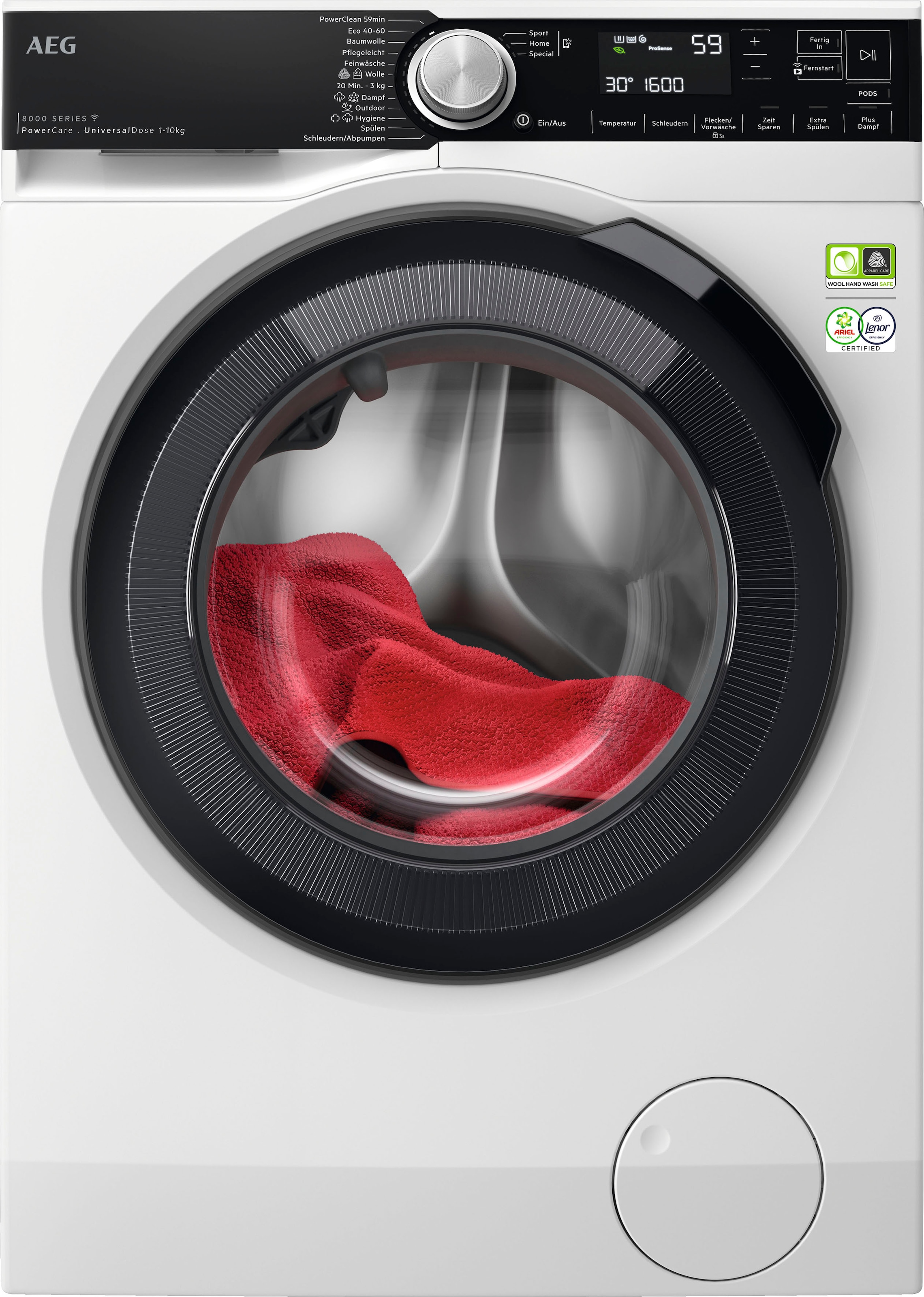 AEG Waschmaschine 8000 "LR8E80600 914501331" 10 kg 1600 U/min Dampf-Funktio günstig online kaufen