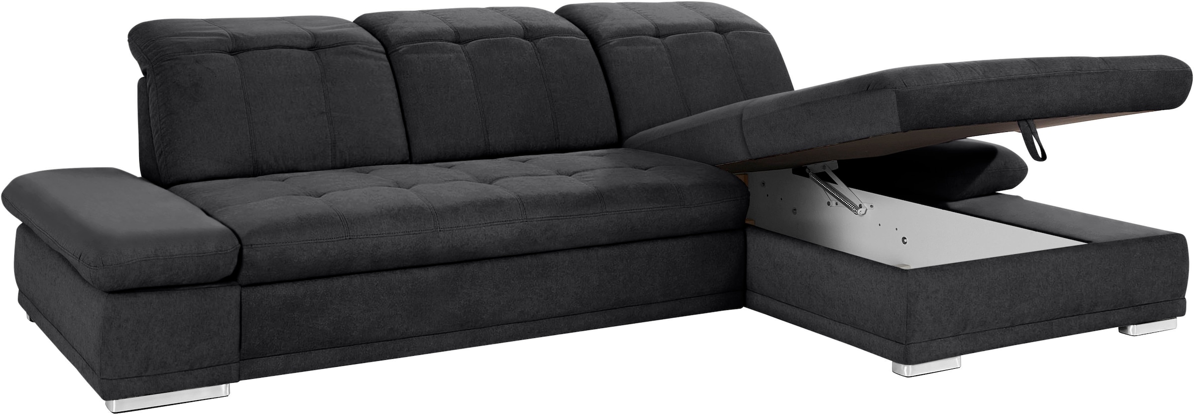 COTTA Ecksofa »Holiday L-Form mit Sitztiefen-, Armteil- und Kopfteilverstellung«, wahlweise mit Bettfunktion & Bettkasten