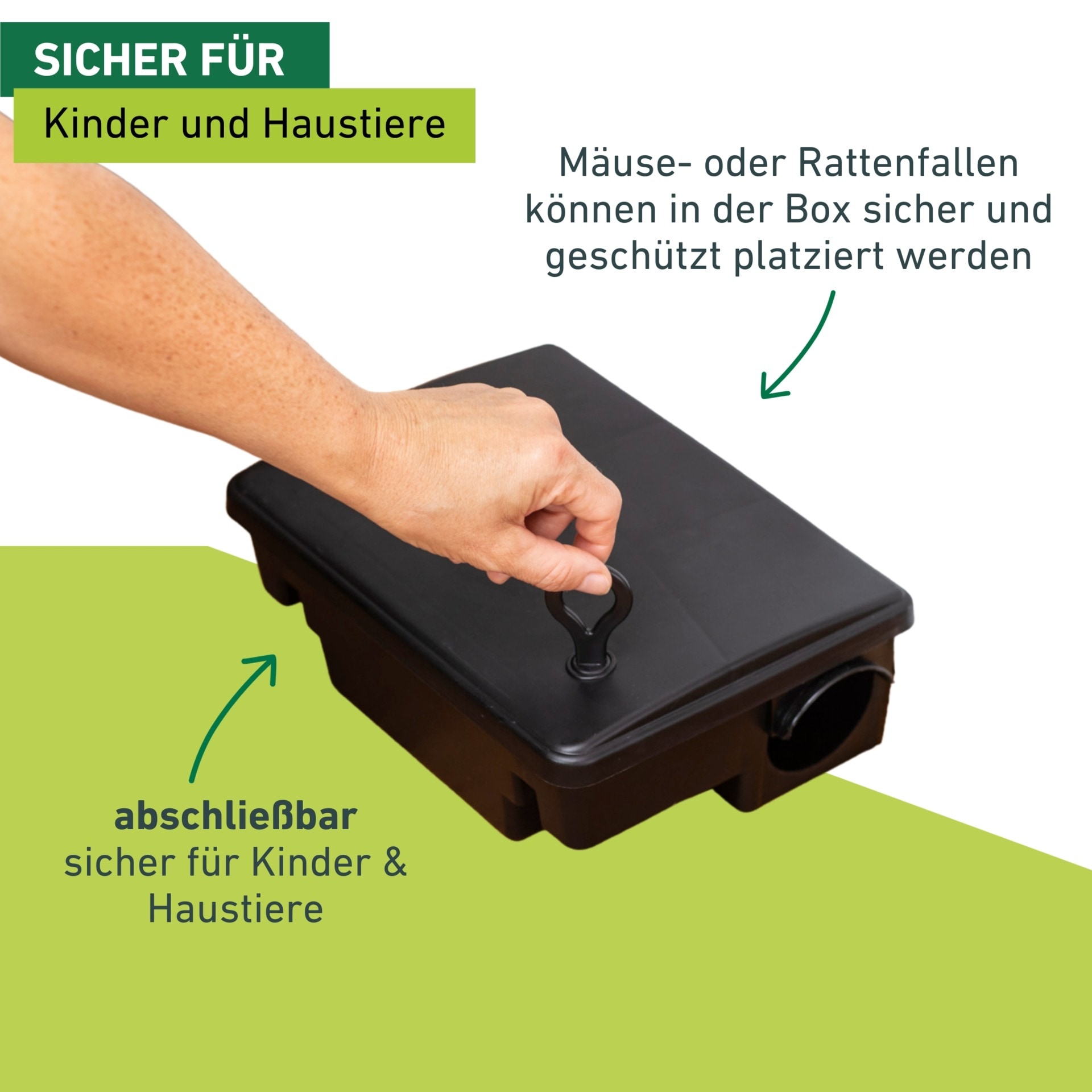 Windhager Schlagfalle »Maus- und Ratten Box 2in1 Falle« Mäuse und Ratten einfach fangen, Köderstation, schwarz