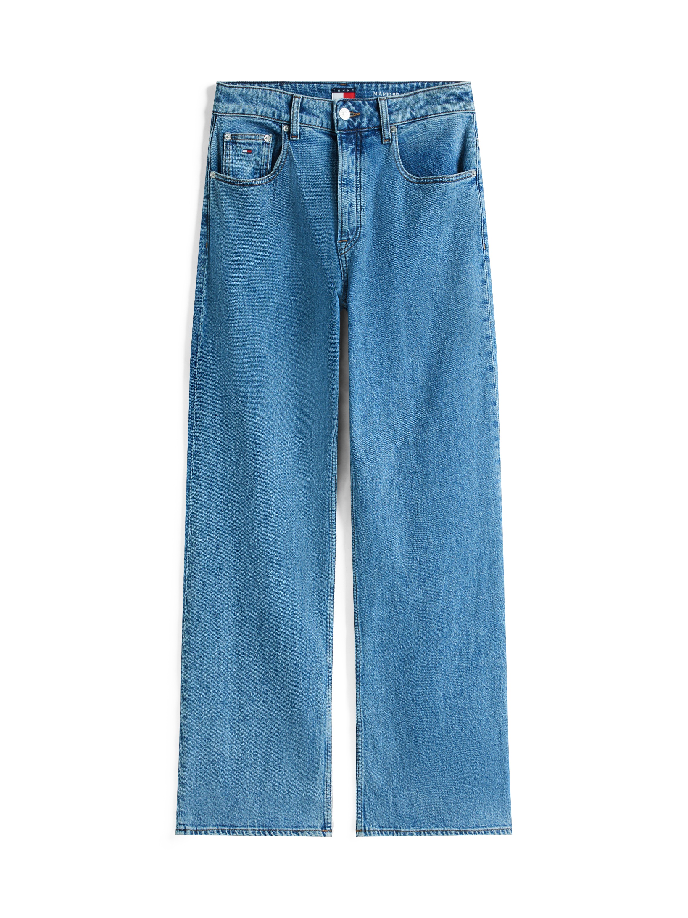 Tommy Jeans Relax-fit-Jeans »Mia Mid Rise Relaxed Straight«, in blauer Waschung, mit Hammerschlaufe