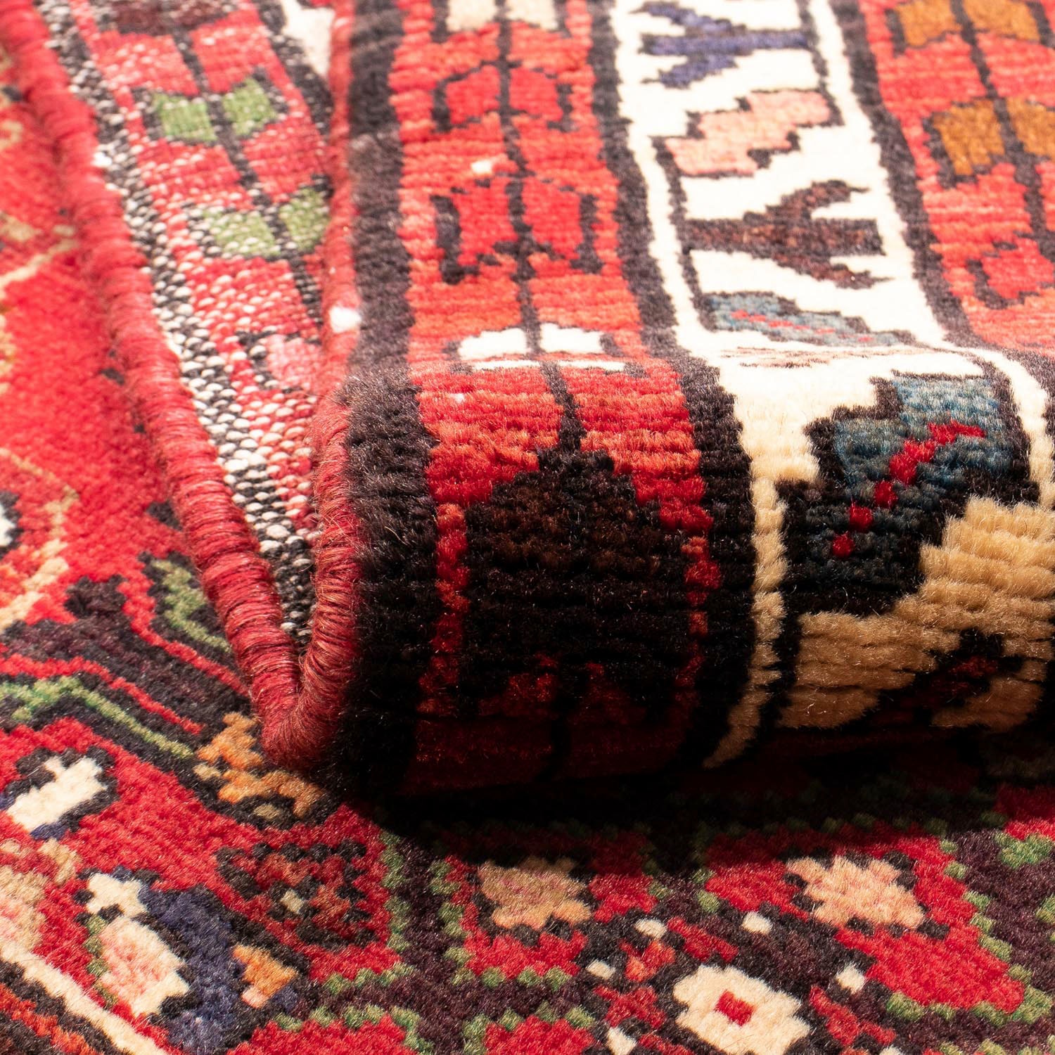 morgenland Orientteppich »Perser - Nomadic - 150 x 115 cm - rot«, rechteckig, Wohnzimmer, Handgeknüpft, Einzelstück mit Zertifikat