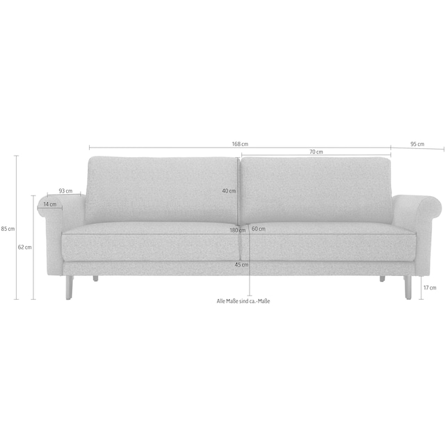 hülsta sofa 2-Sitzer »hs.450«, modern Landhaus, Füße in Nussbaum, Breite  168 cm | BAUR