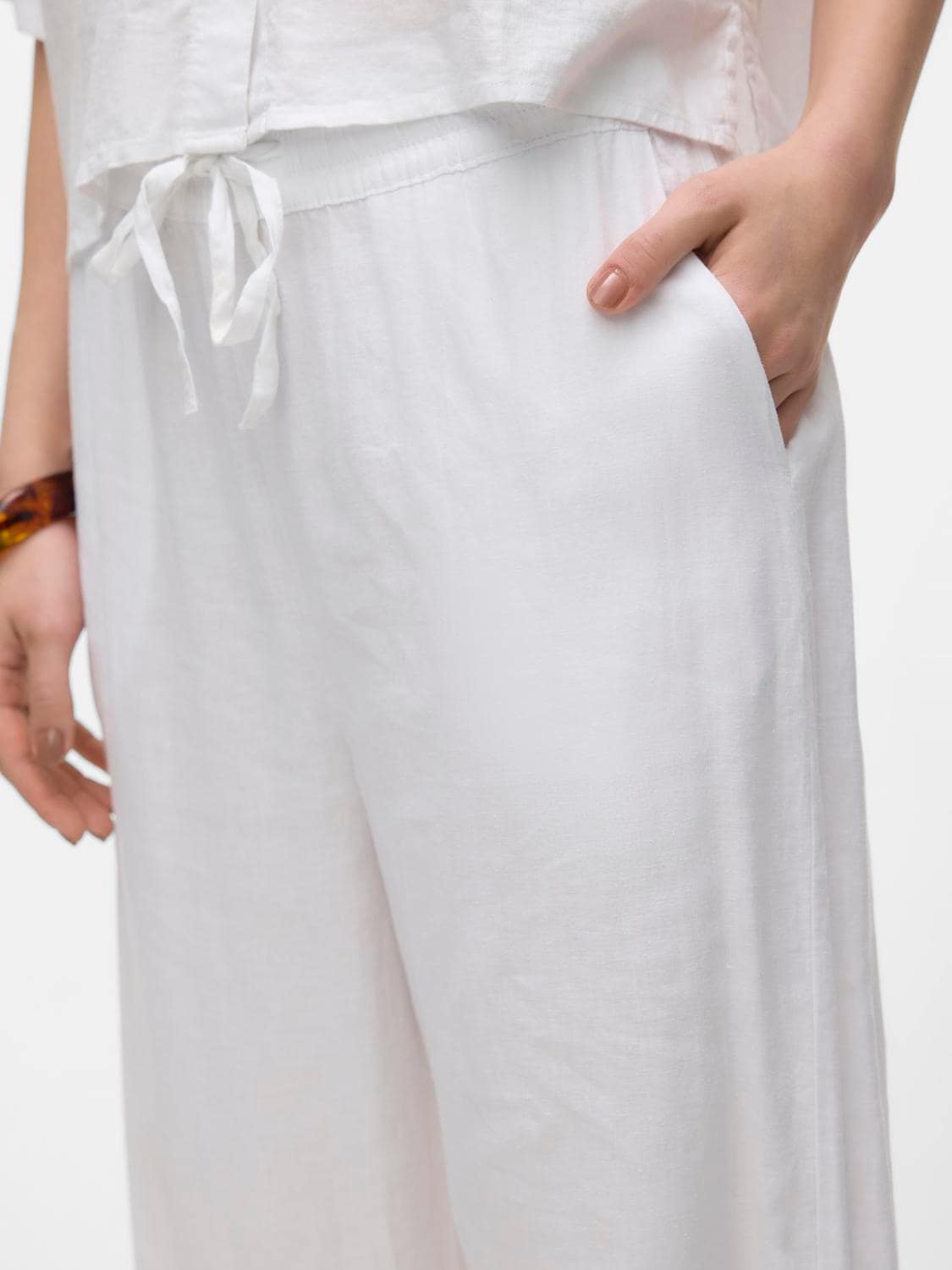 Vero Moda Schlupfhose »VMLINN LINEN PANTS WVN NOOS«, Sommerhose, mit Leinen