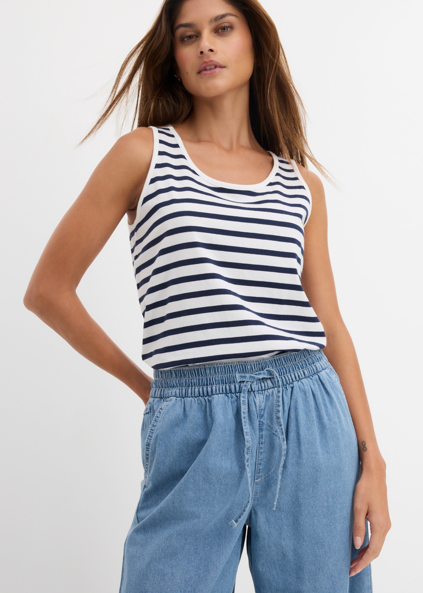 bonprix Weite Jeans mit Gummibund, Loose Fit, aus reiner Baumwolle