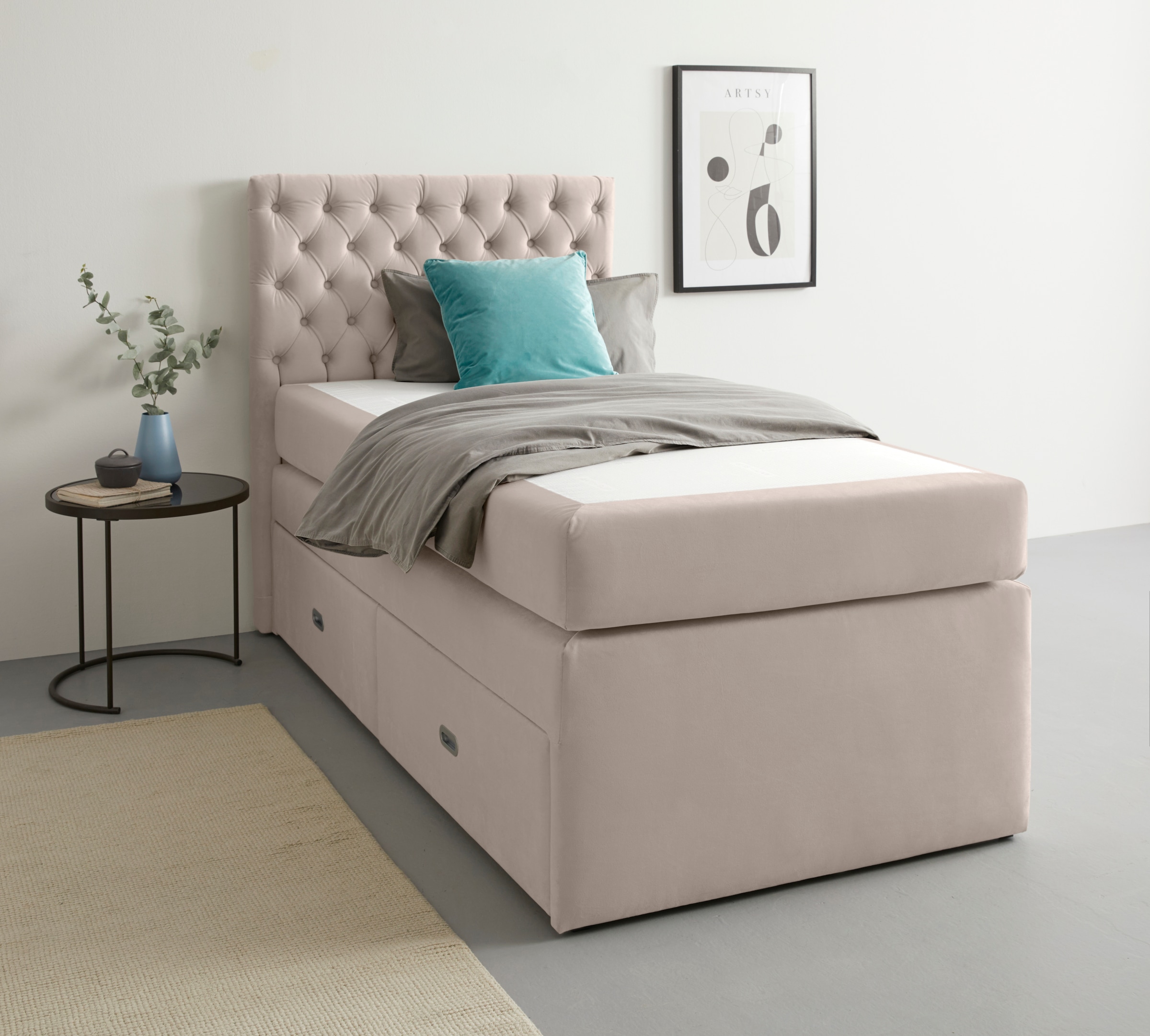 Home affaire Polsterbett "Boxbett Alvi mit Schubladen, Taschen-Federkernmat günstig online kaufen
