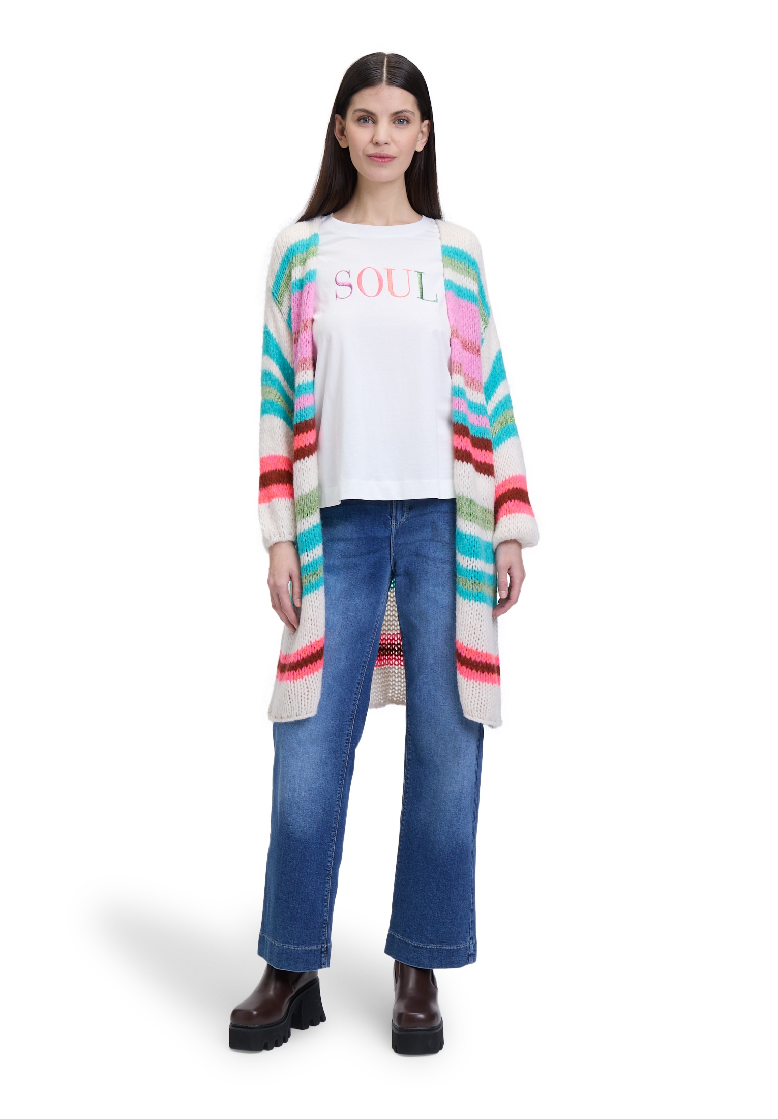 Cartoon Strickjacke »Cartoon Strick-Cardigan mit Blockstreifen«, Color Blocking