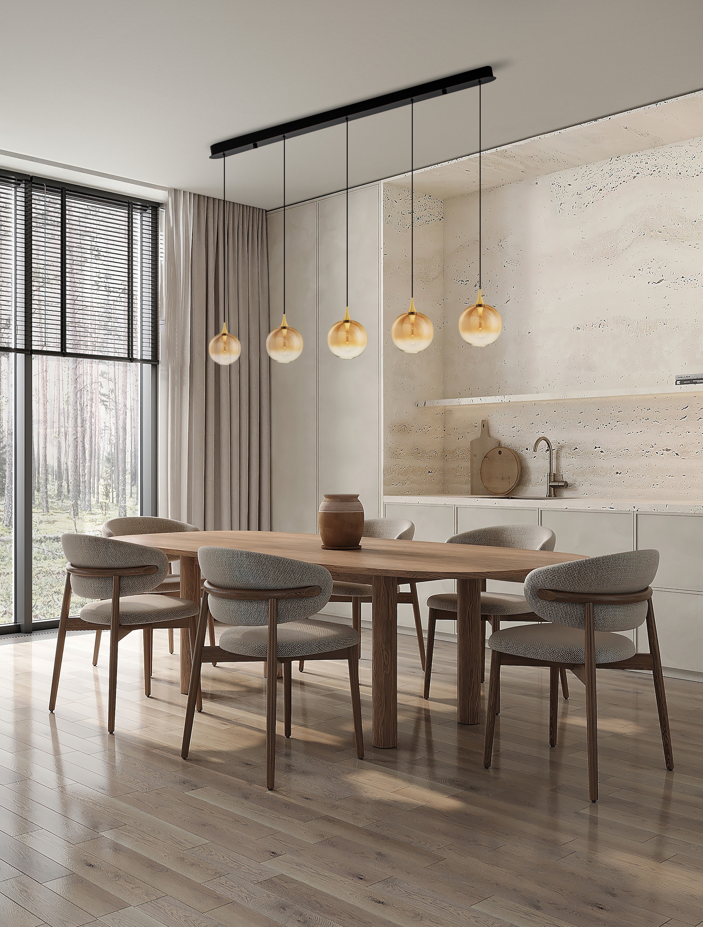 Nova Luce Pendelleuchte »ORENDA«, 5 flammig, Leuchtmittel LED-Modul | LED fest integriert