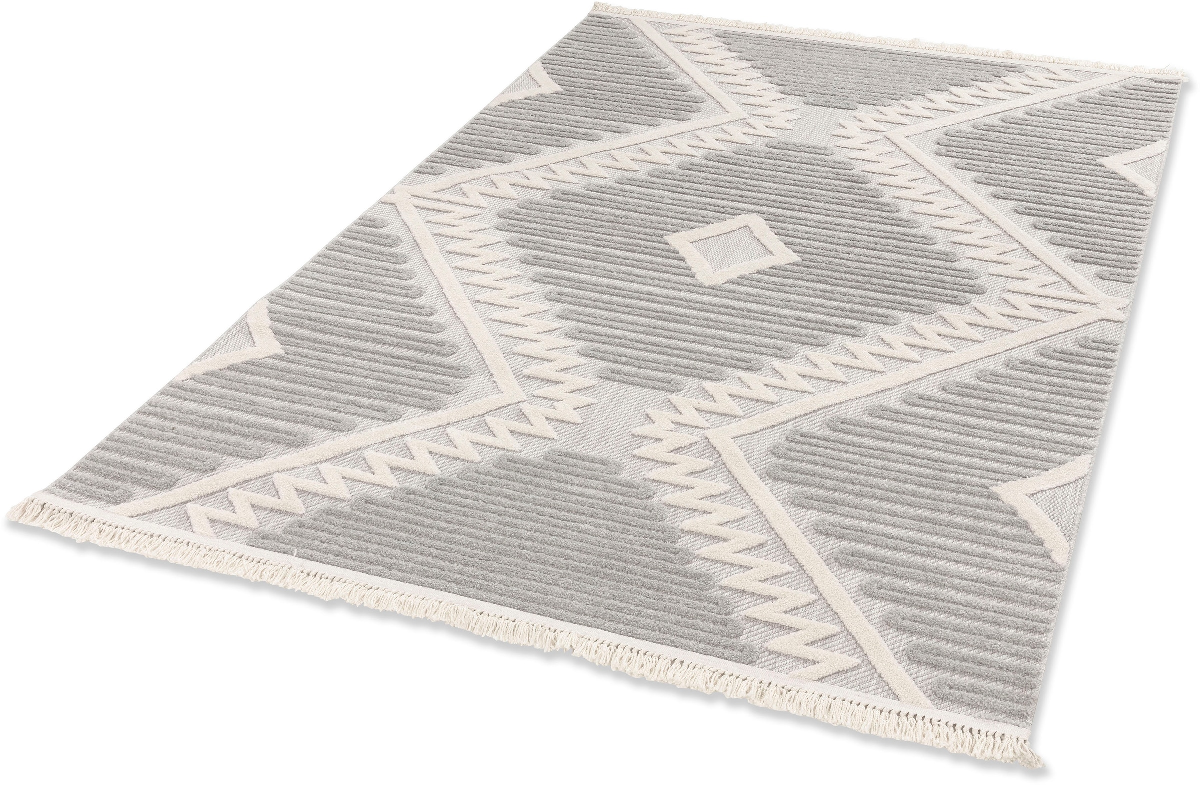 SCHÖNER WOHNEN-Kollektion "Summer 6352" rechteckig 6 mm Höhe In- und Outdoor geeignet, Hoch Tief Struktur, Robuster Teppich