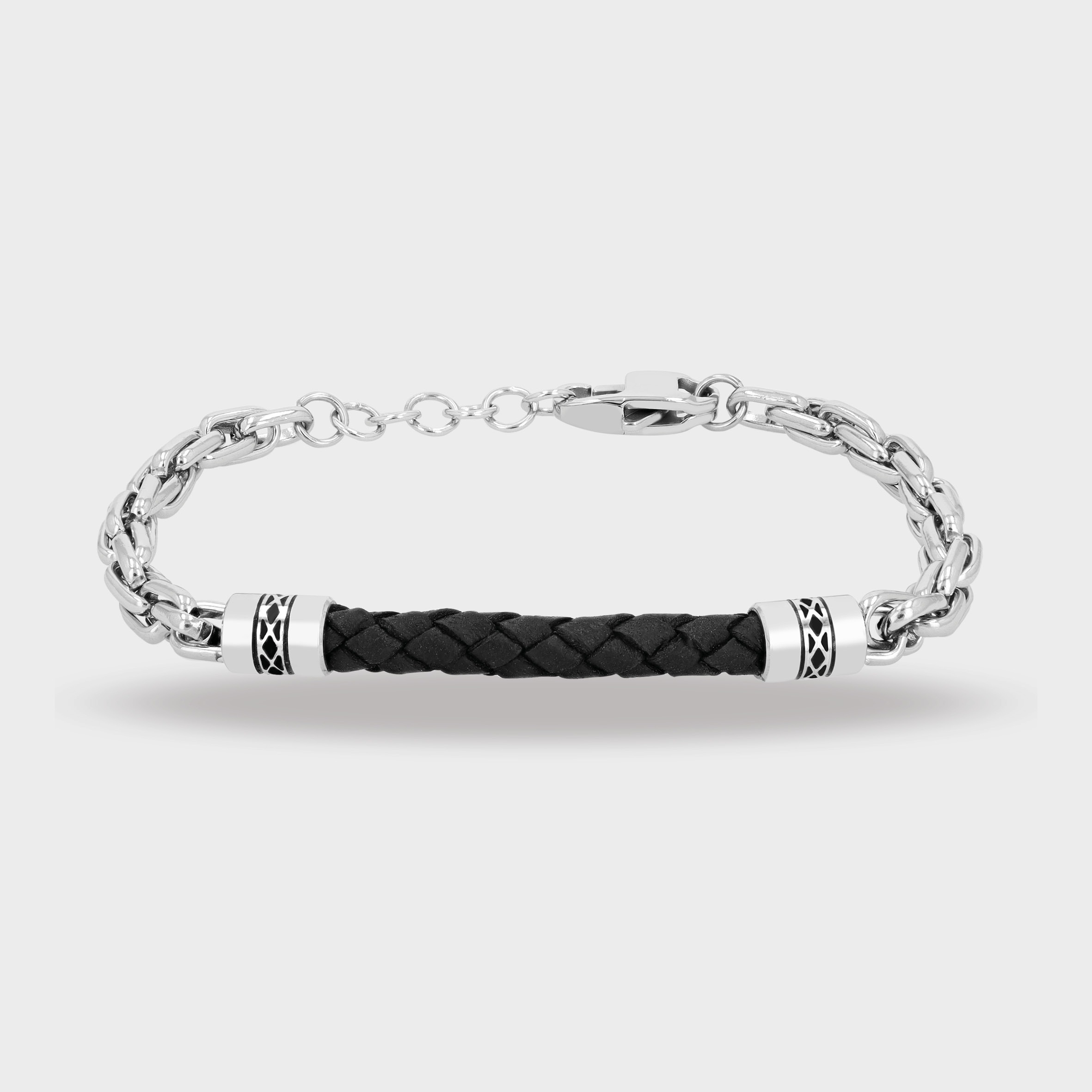 Armband ADELIA´S "Herren Armband aus Edelstahl 19+3 cm", schwarz, Armbänder, Herren, 22cm, Edelstahl, Armband, Ideal als Geschenk für besondere Anlässe