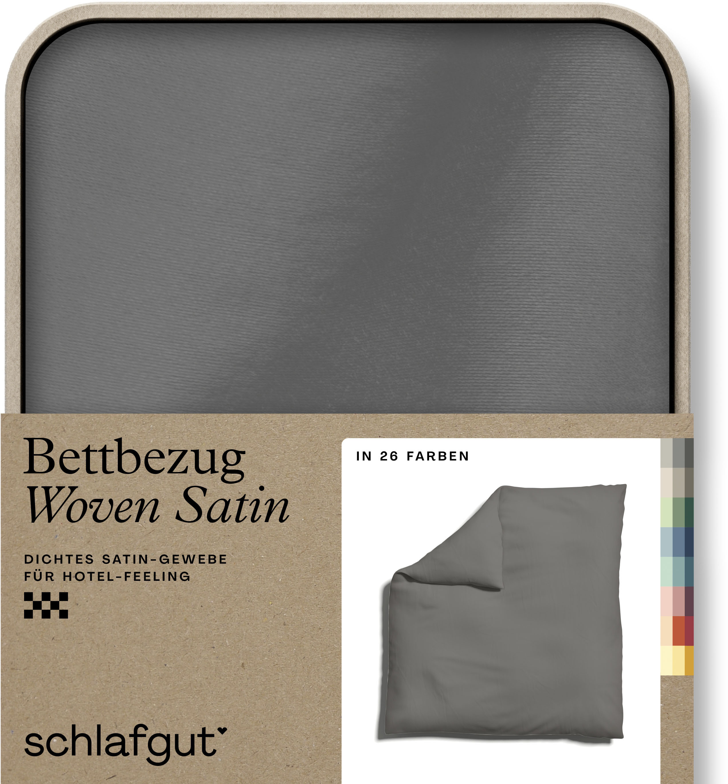 Schlafgut Bettbezug "Premium Woven Satin, 100% Baumwolle, Fadendichte 300TC" besonders dicht gewebt, Mix & Match: passender Kissenbezug erhältlich