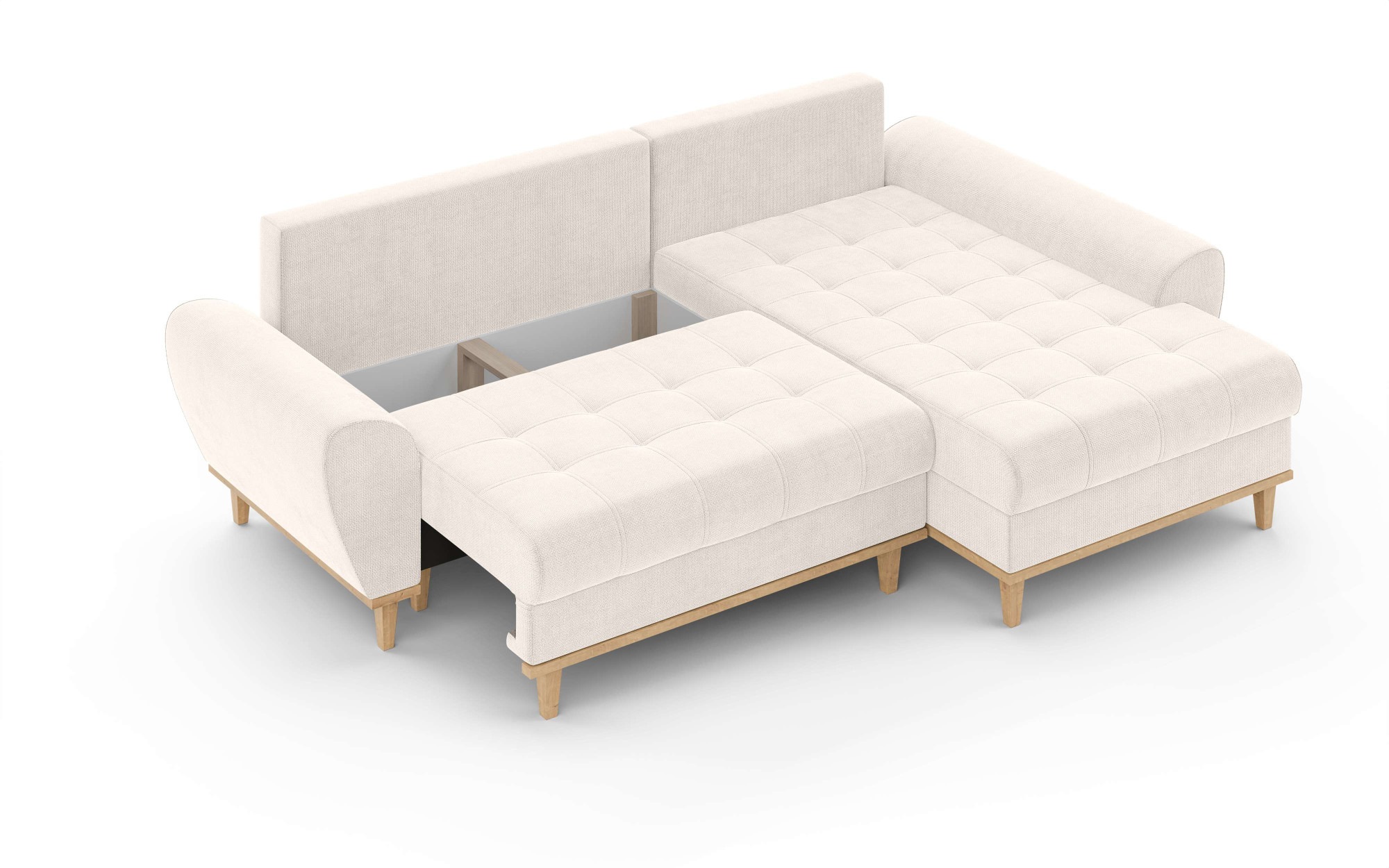 Home affaire Ecksofa »Ahrdorf mit Bettfunktion und Bettkasten, Maße: B/H/T 268/86/175 cm«, L-Form mit 3 Rückenkissen und moderne gerundete Armlehnen