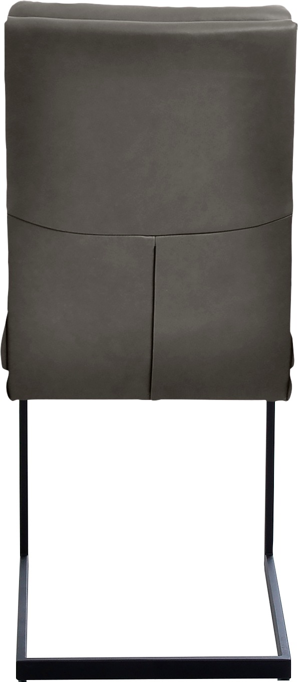 K+W Komfort & Wohnen Freischwinger, Leder CLOUD, stabiles Hochkantrohr, Untergestell in Edelstahloptik oder schwarz