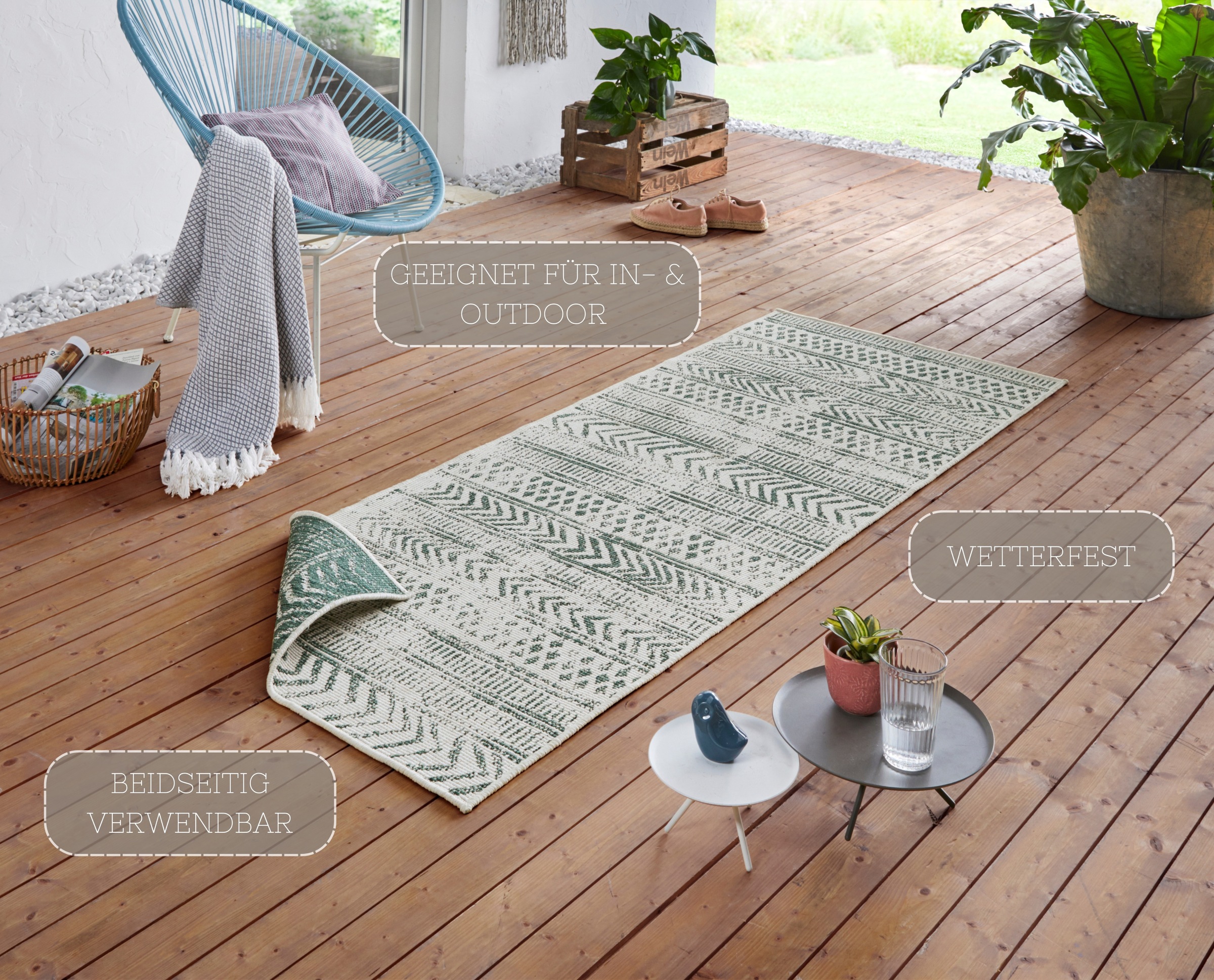 Hanse Home Biri Reversible Rug Beige/Green 80x250cm 2