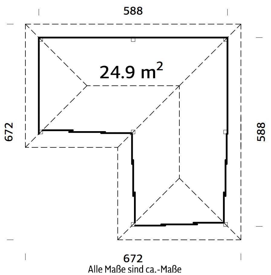 Palmako Holzpavillon »Bianca 24,9 m² Set 4«, BxTxH: 588x588x323 cm