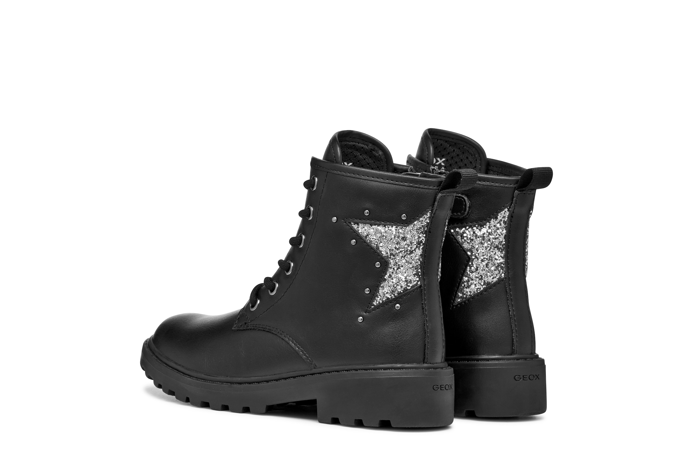 Geox Schnürboots »J CASEY GIRL«  Schnürstiefelette mit Glitter-Stern, Größenschablone zum Download