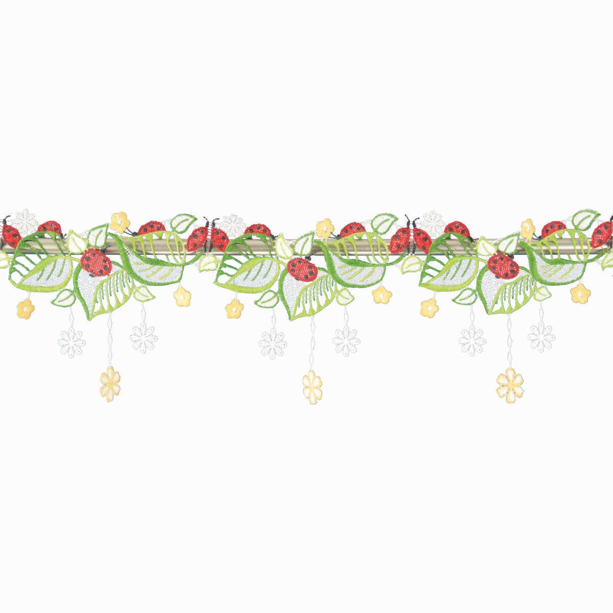 W. Reuter & Sohn - Plauener Spitze Scheibengardine "Marienkäfer" Stangendur günstig online kaufen