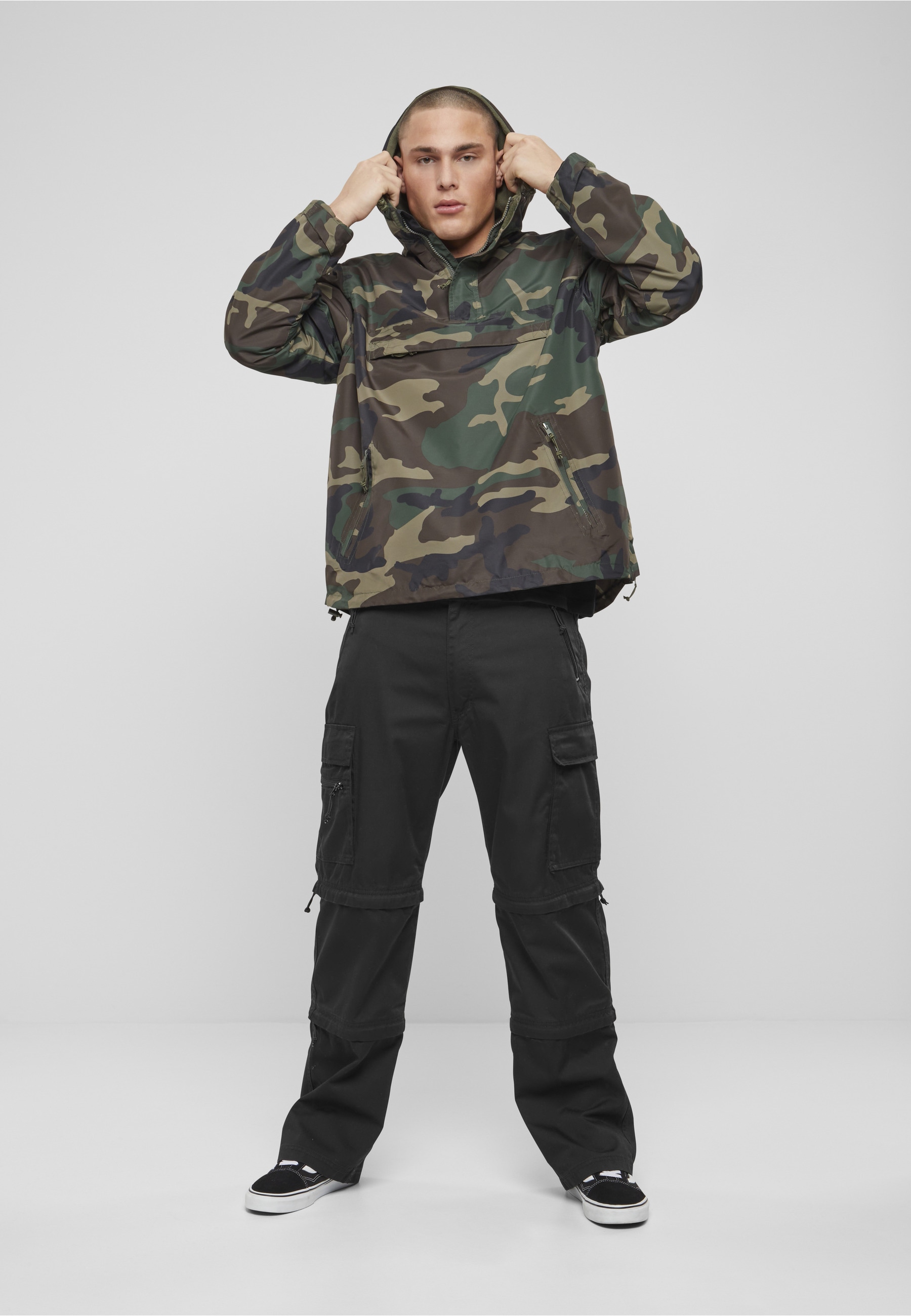 Brandit Anorak »Brandit Herren Fleece Pull Over Windbreaker« 1 Stk. tlg. mit Kapuze